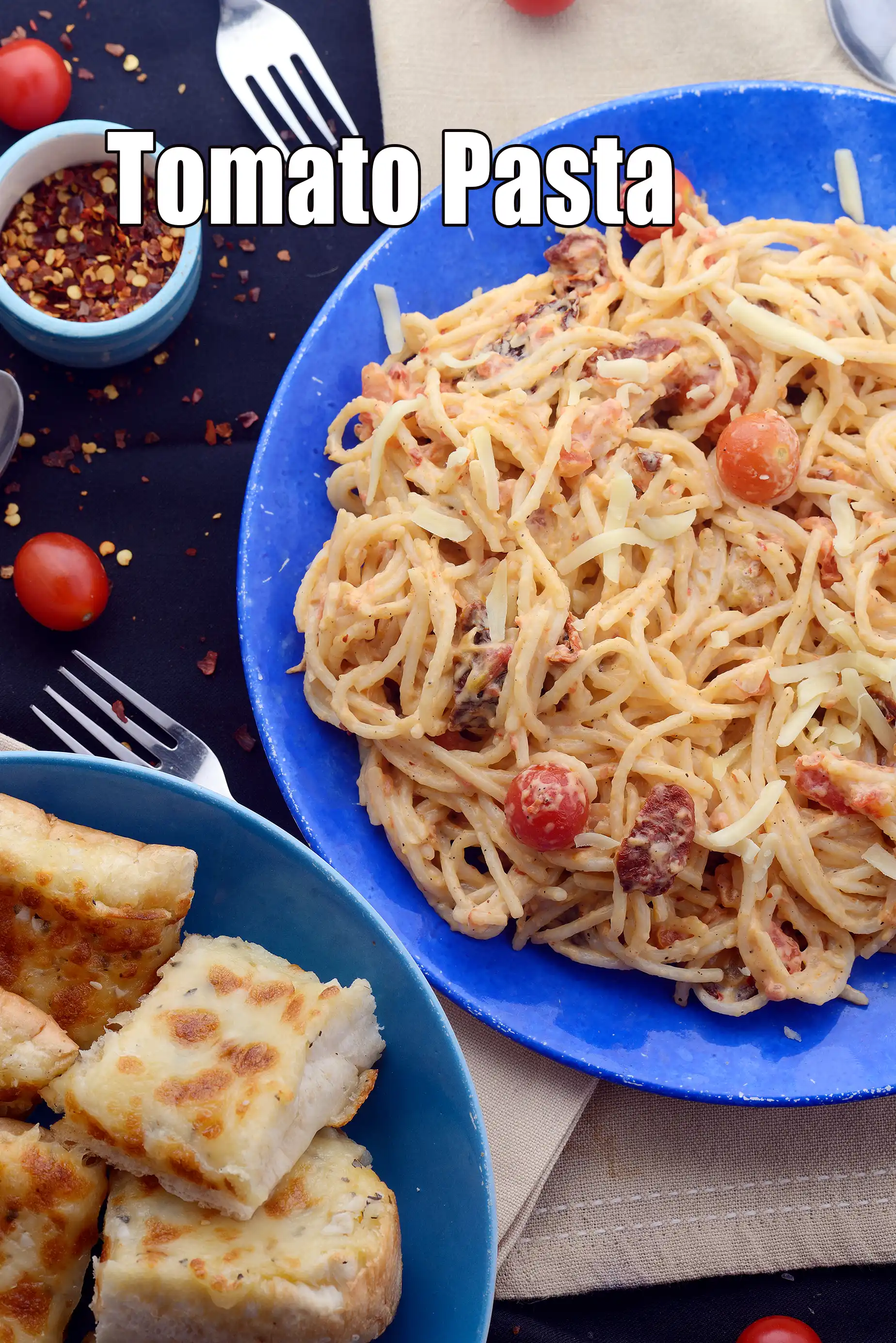 tomato pasta | creamy Indian style tomato pasta | veg pasta in cheesy tomato sauce |
