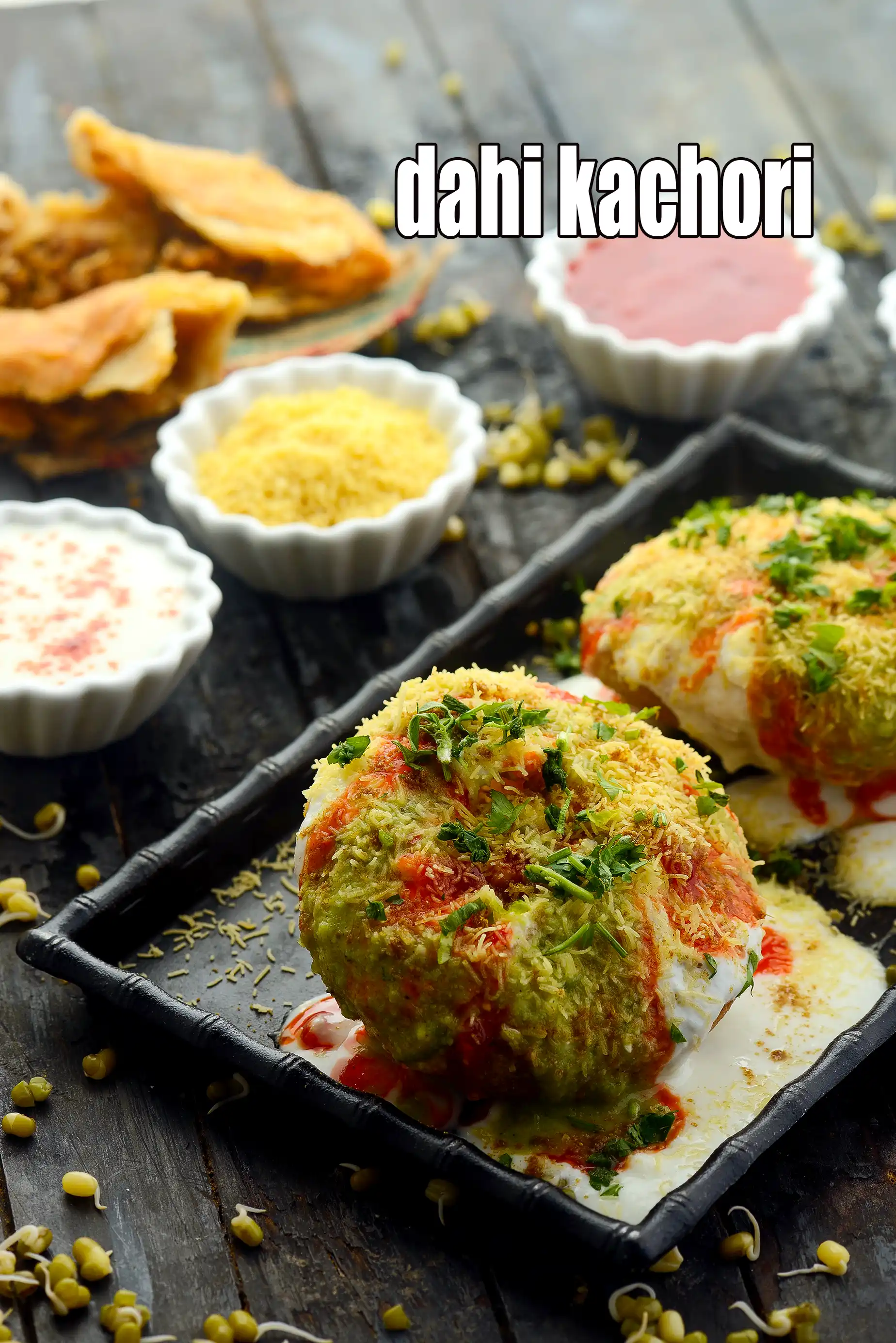 dahi kachori recipe | khasta kachori chaat | moong dal raj kachori chaat |