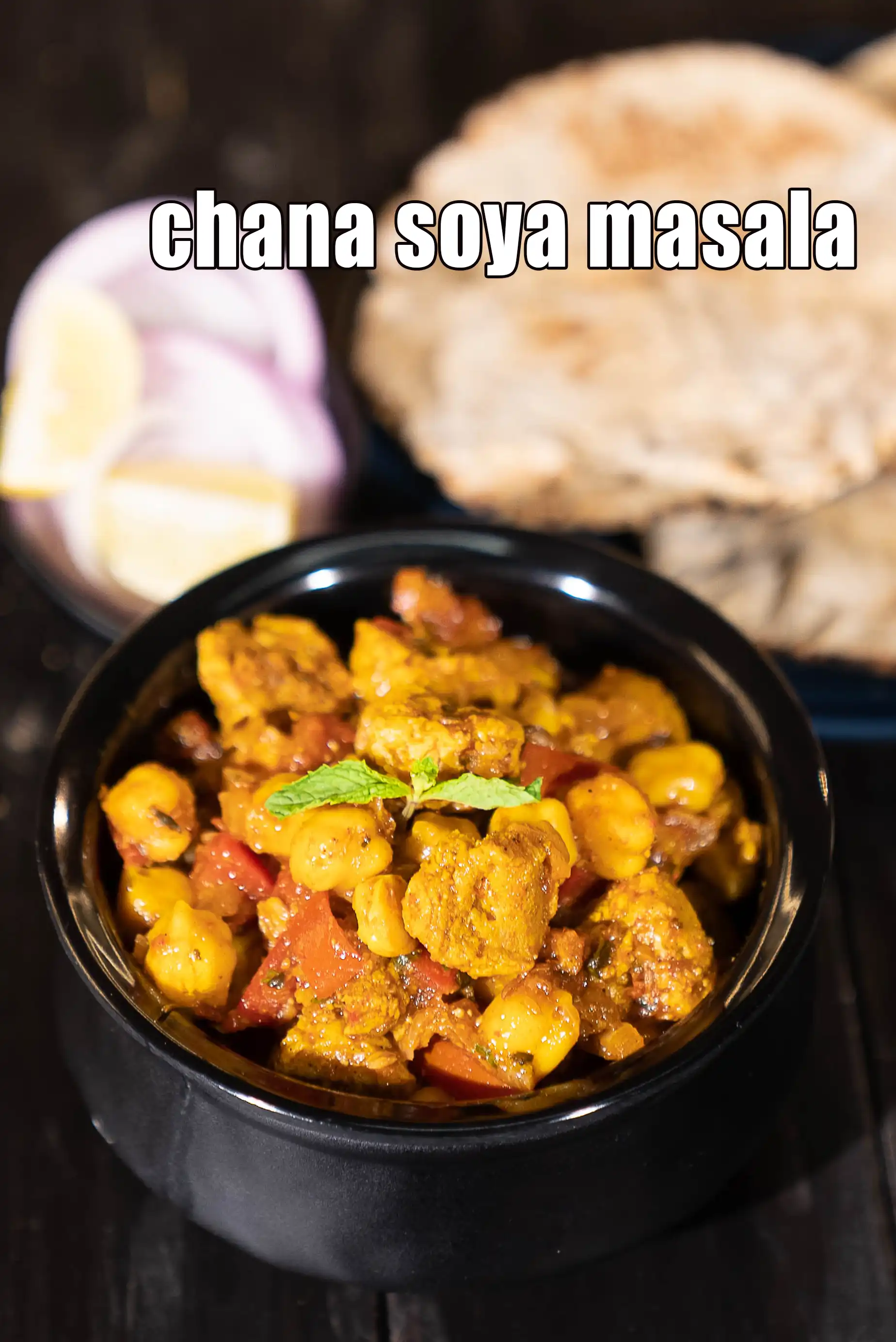 chana soya masala recipe | white chick pea soya sabzi | healthy soya chana sabji |