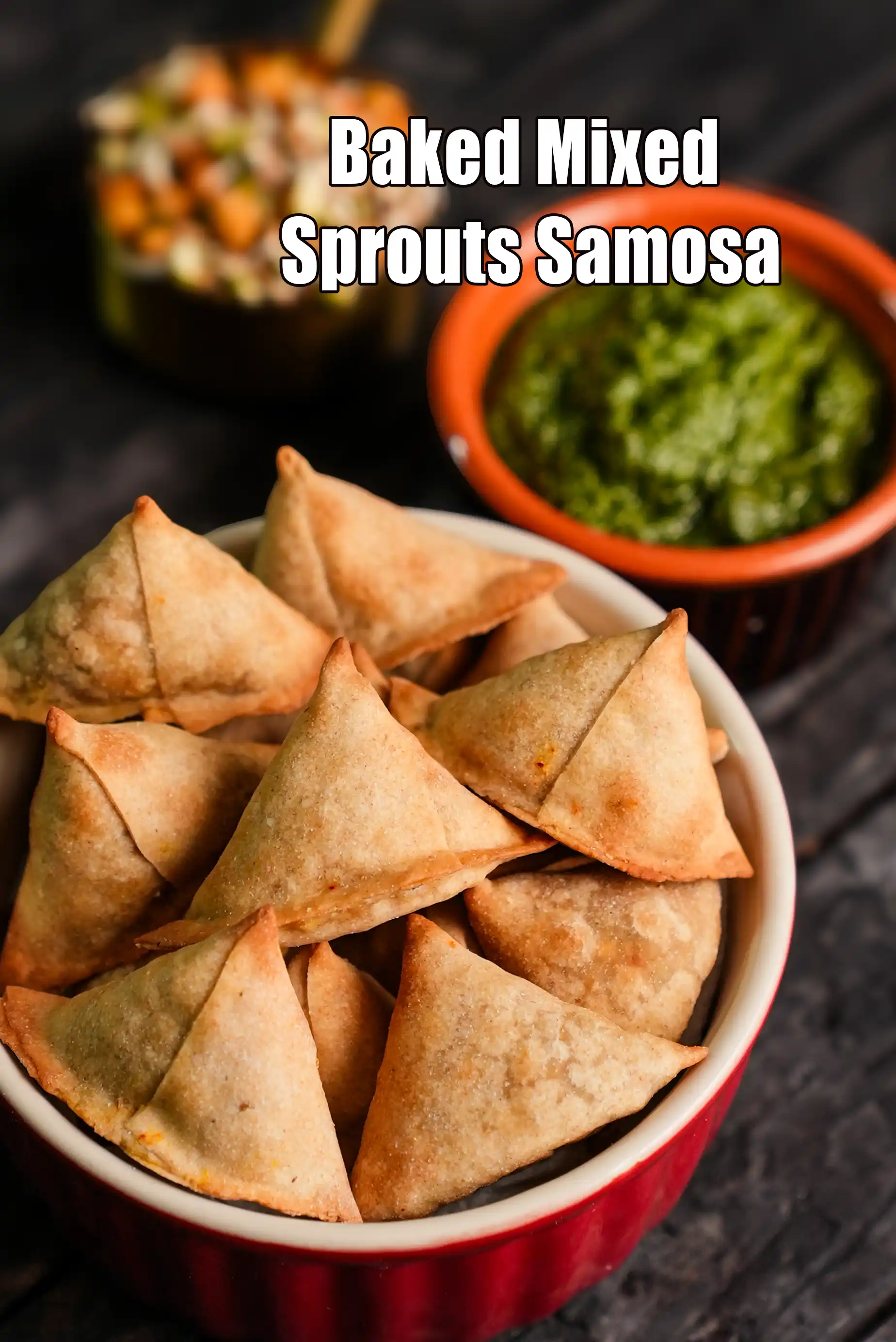 baked mixed sprouts samosa recipe | healthy baked samosa with mixed sprouts | baked samosa with mixed sprouts filling |