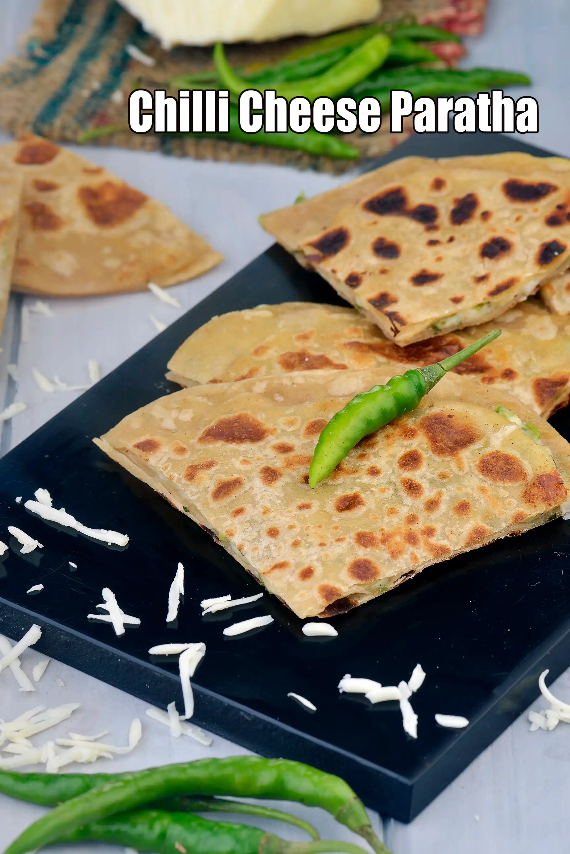 chilli cheese paratha recipe | cheese stuffed paratha | cheese paratha |