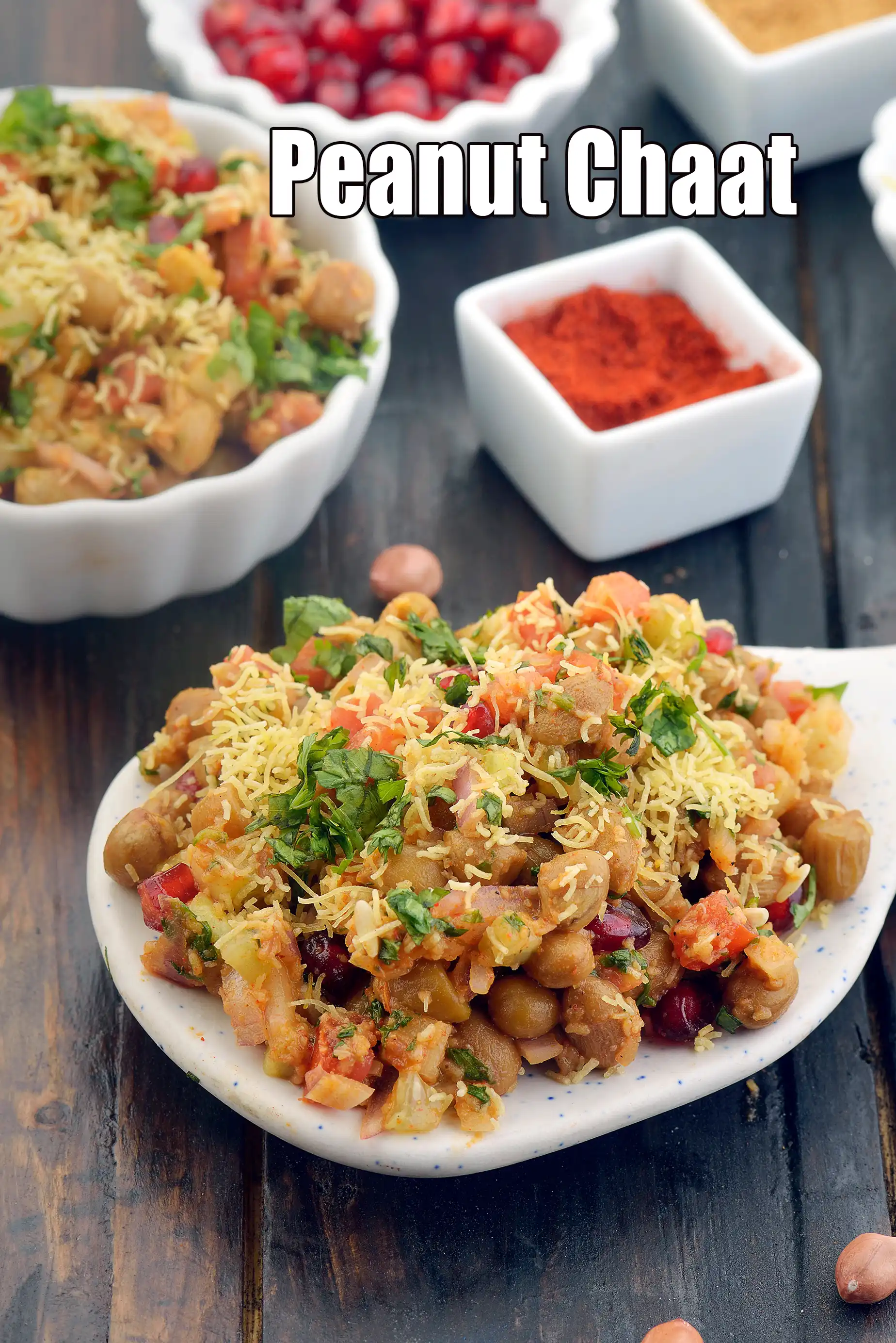 peanut chaat recipe | Indian peanut chaat with tomatoes, onions |