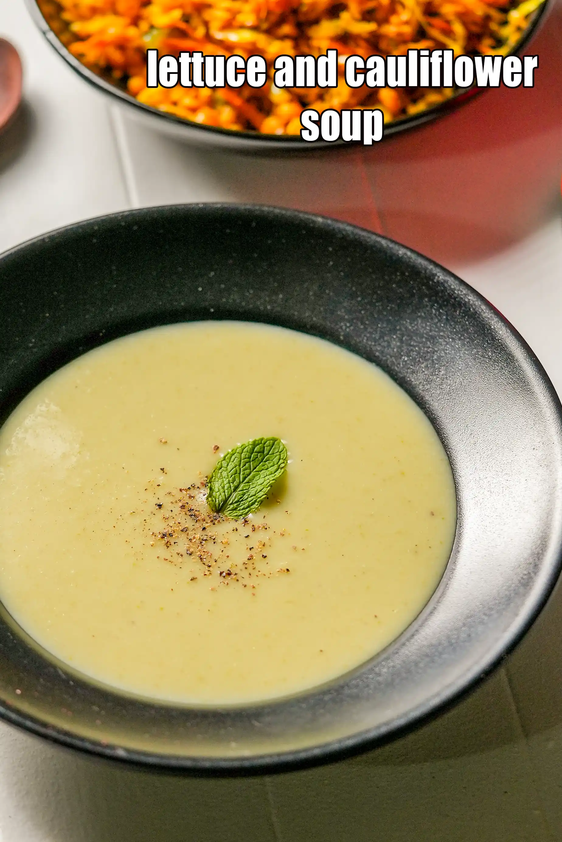 lettuce and cauliflower soup recipe | creamy cauliflower lettuce soup | low carb Indian lettuce cauliflower soup |