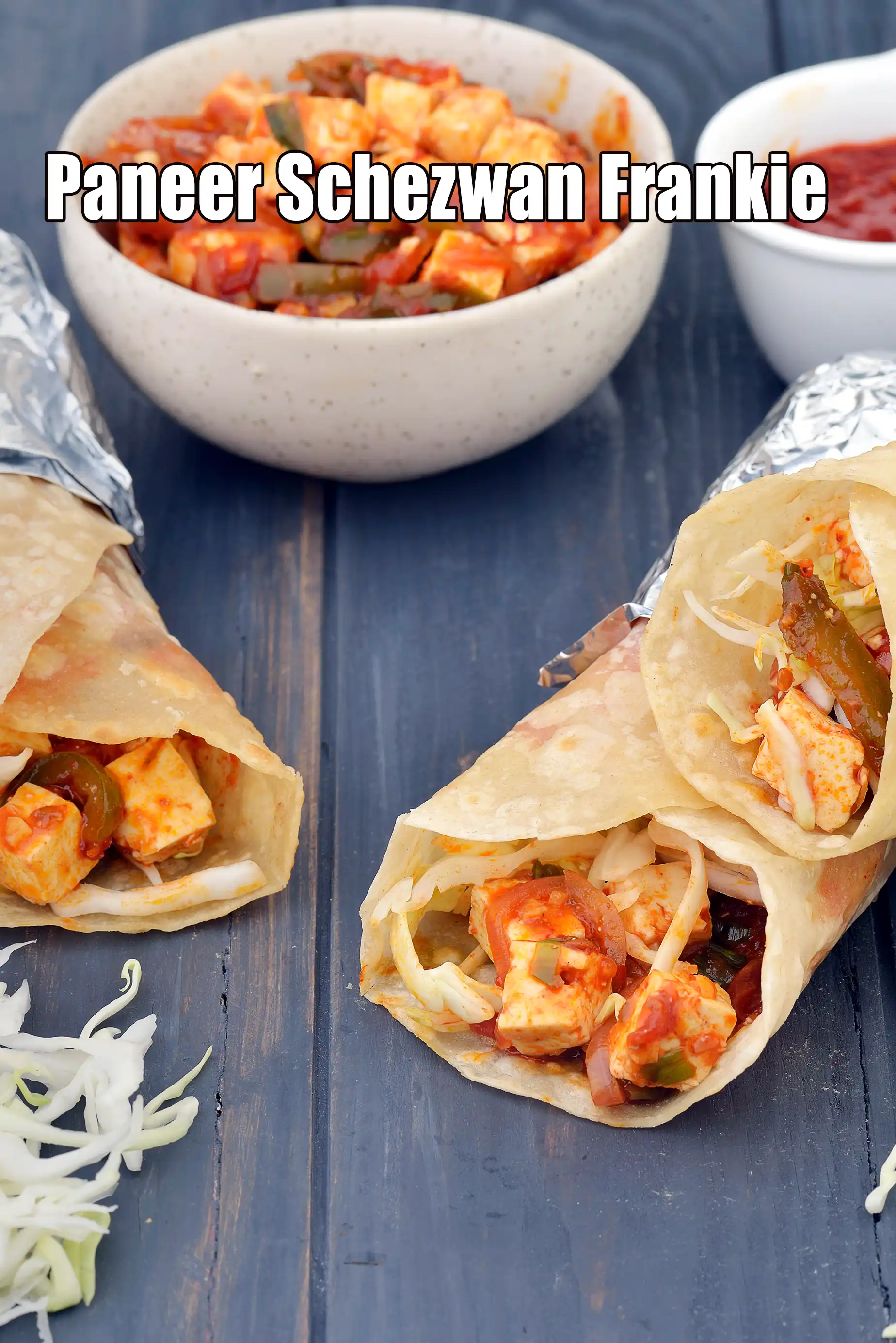 paneer schezwan frankie recipe | paneer schezwan tortilla wrap |