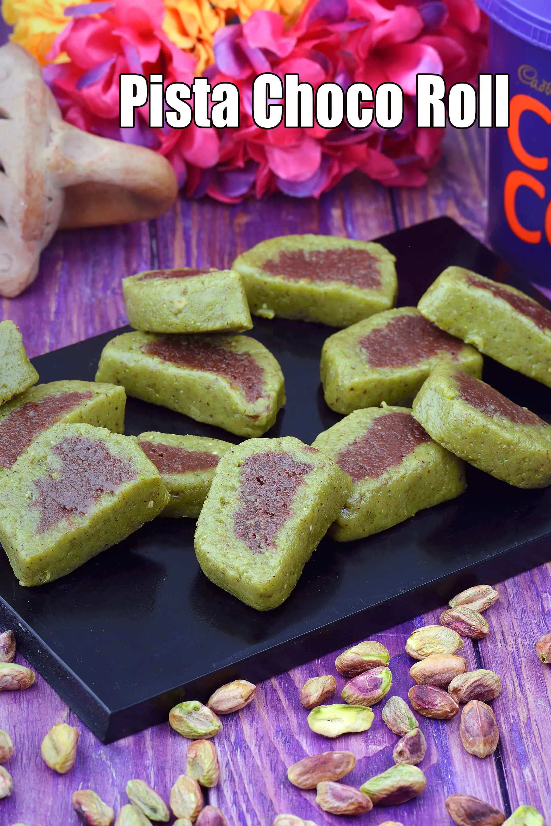Pista Choco Roll recipe, Mithai Recipes