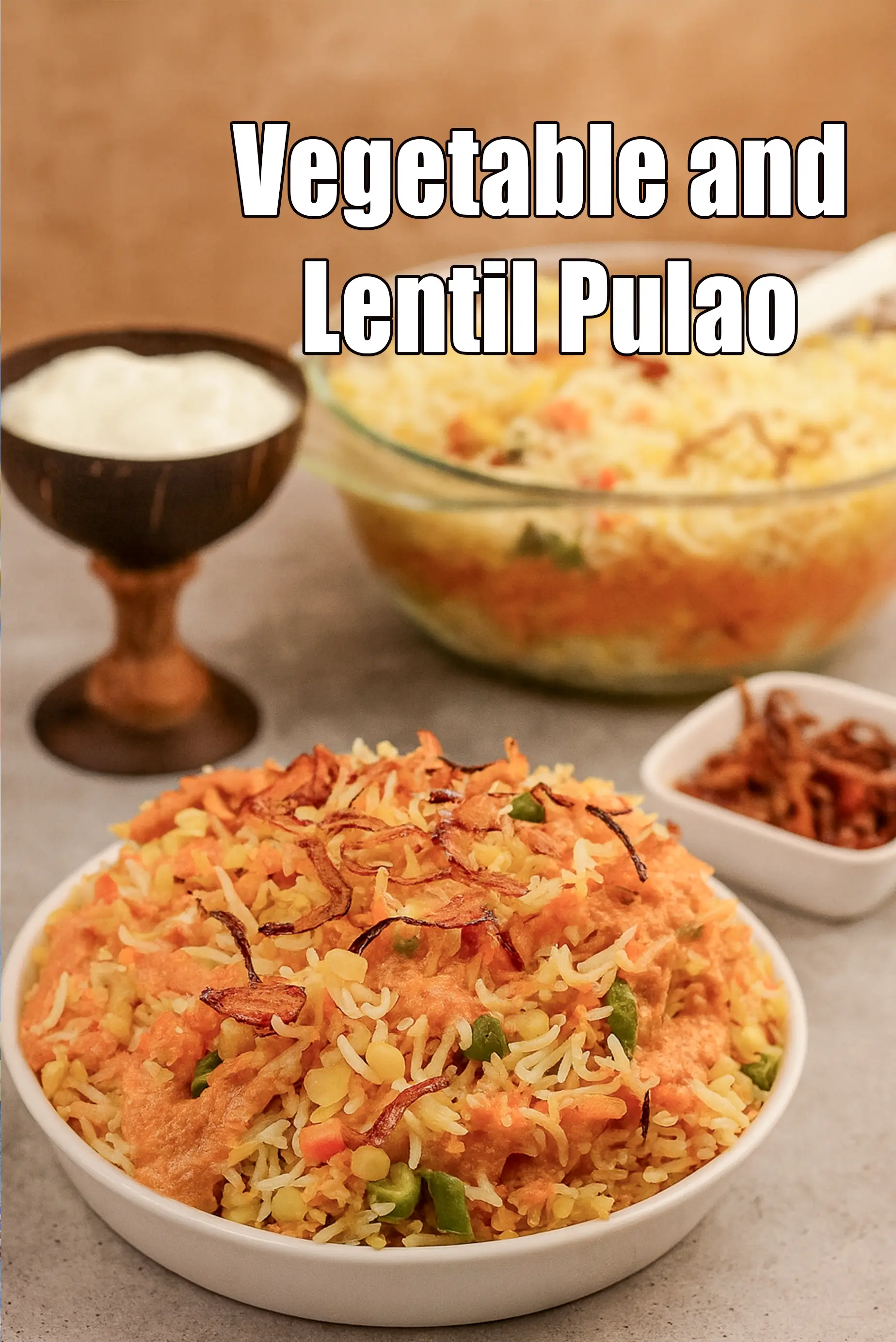 Vegetable and Lentil Pulao recipe, Indian Recipes