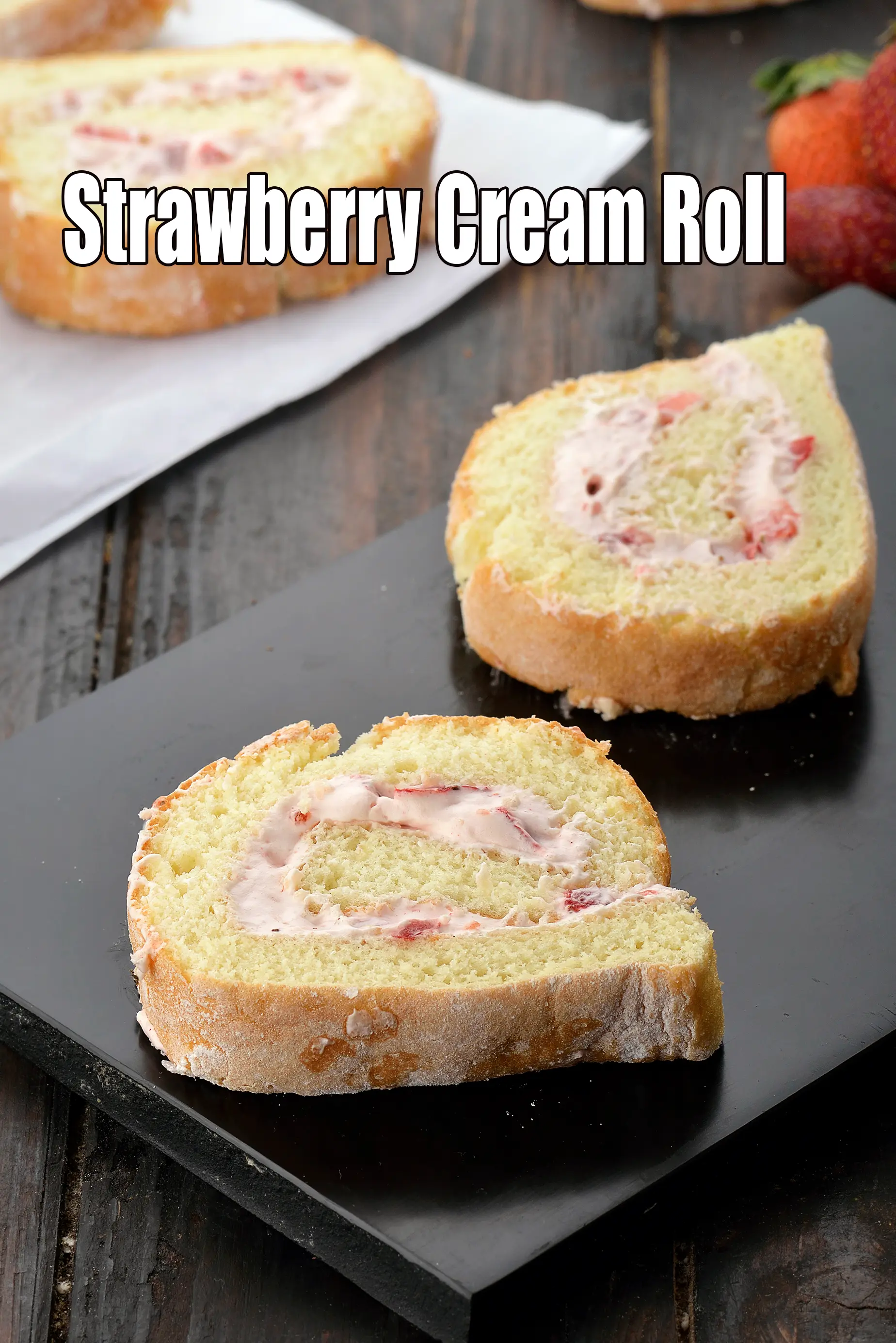 Strawberry Cream Roll recipe, Indian Vegetarian Recipes