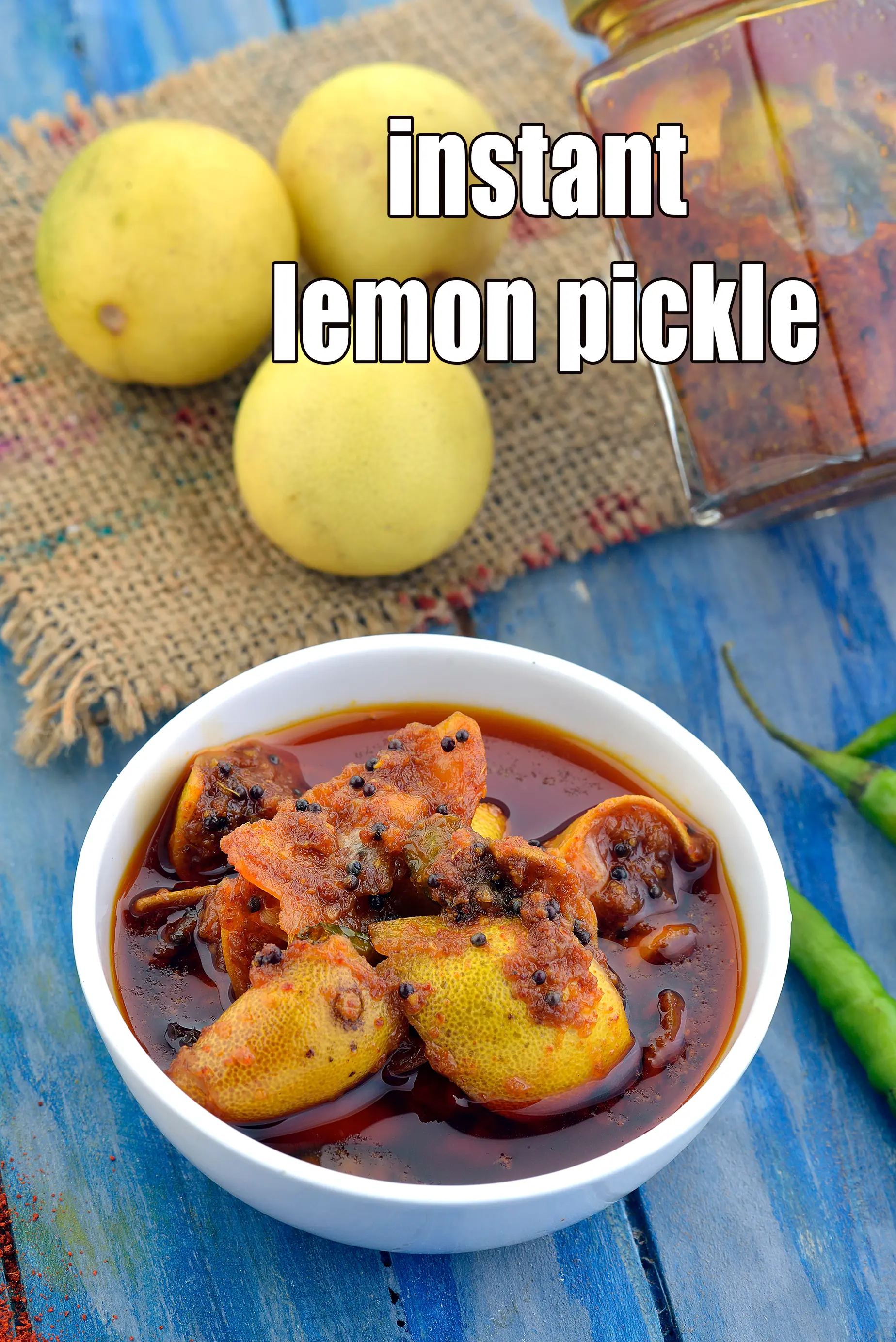 Lemon Pickle recipe, Indian Lemon Pickle, Instant Lemon Pickle