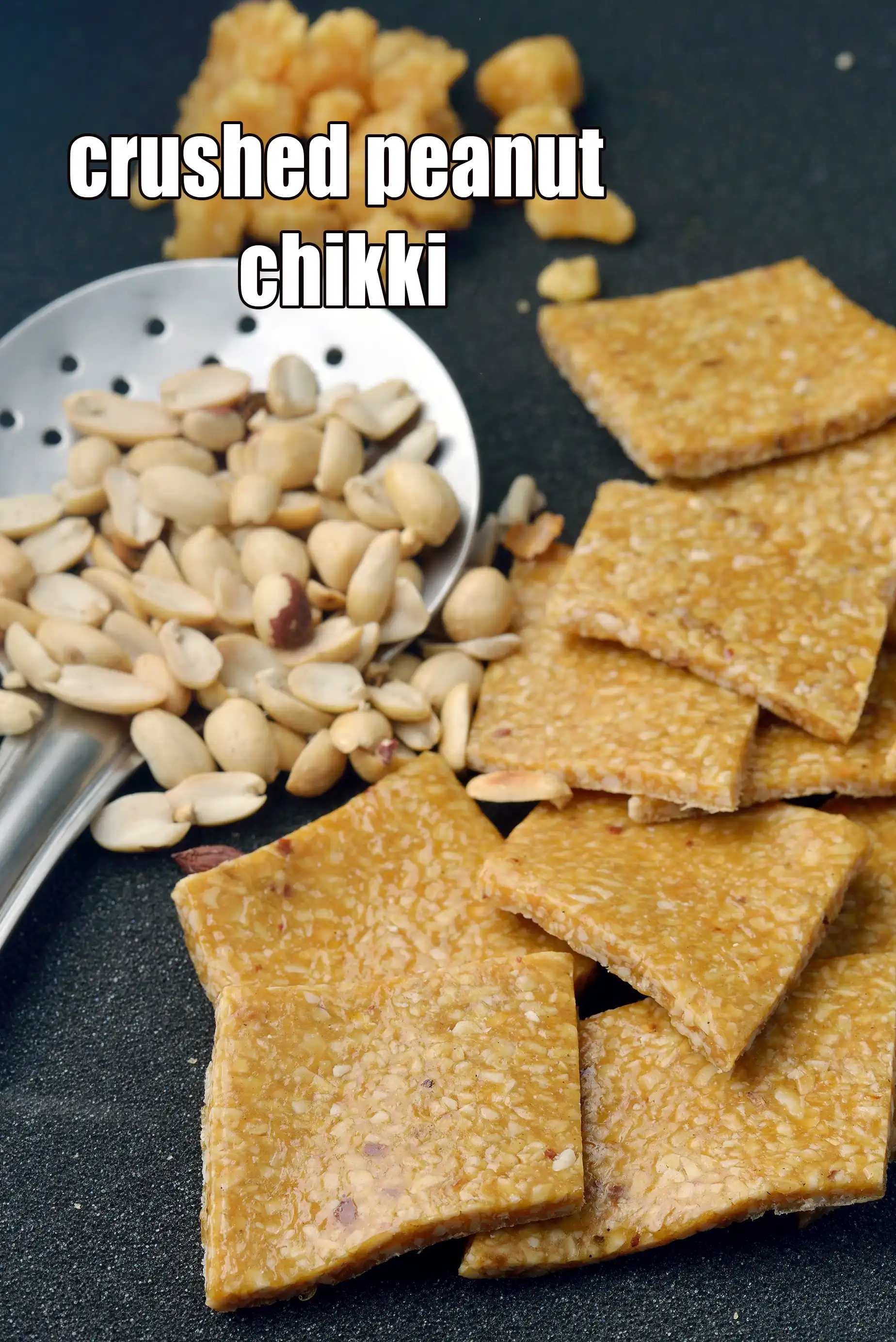 crushed peanut chikki recipe | crushed shing dana chikki | crush peanut chikki for Makar Sankranti |