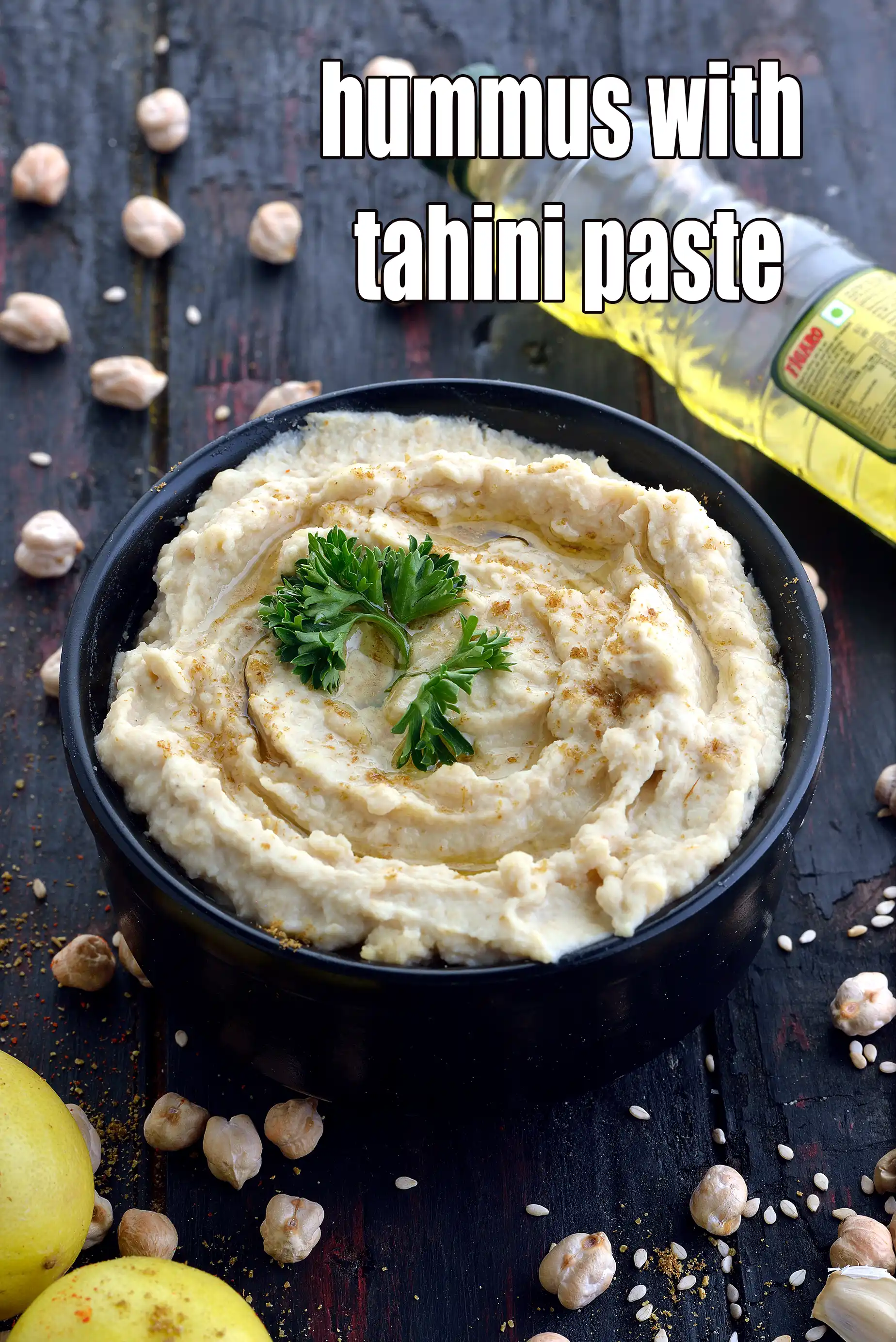 hummus with tahini paste recipe | authentic hummus | Lebanese hummus |