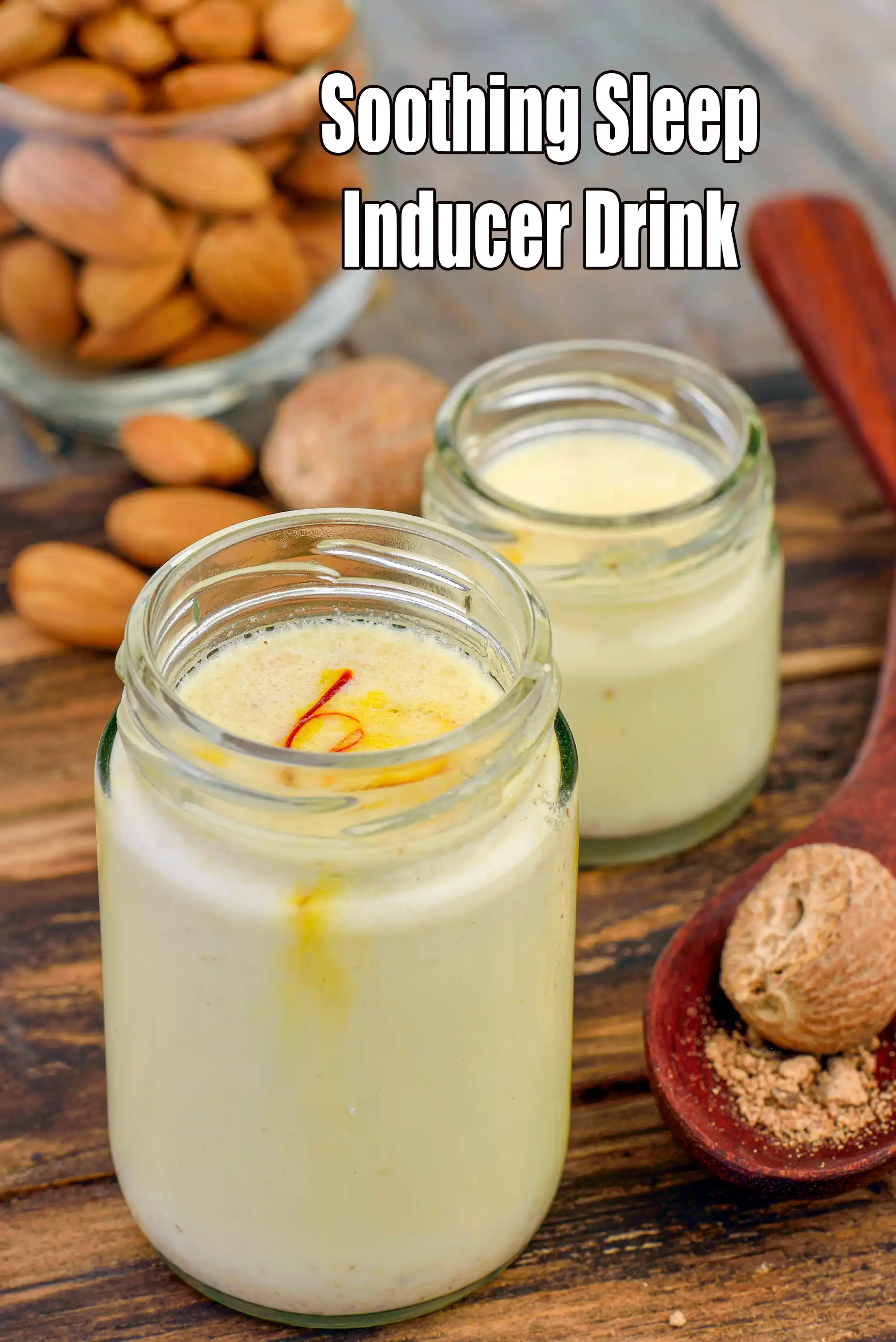Soothing Sleep Inducer Drink | Golden Almond Moon Milk | Saffron-Spiced Sleep Aid |