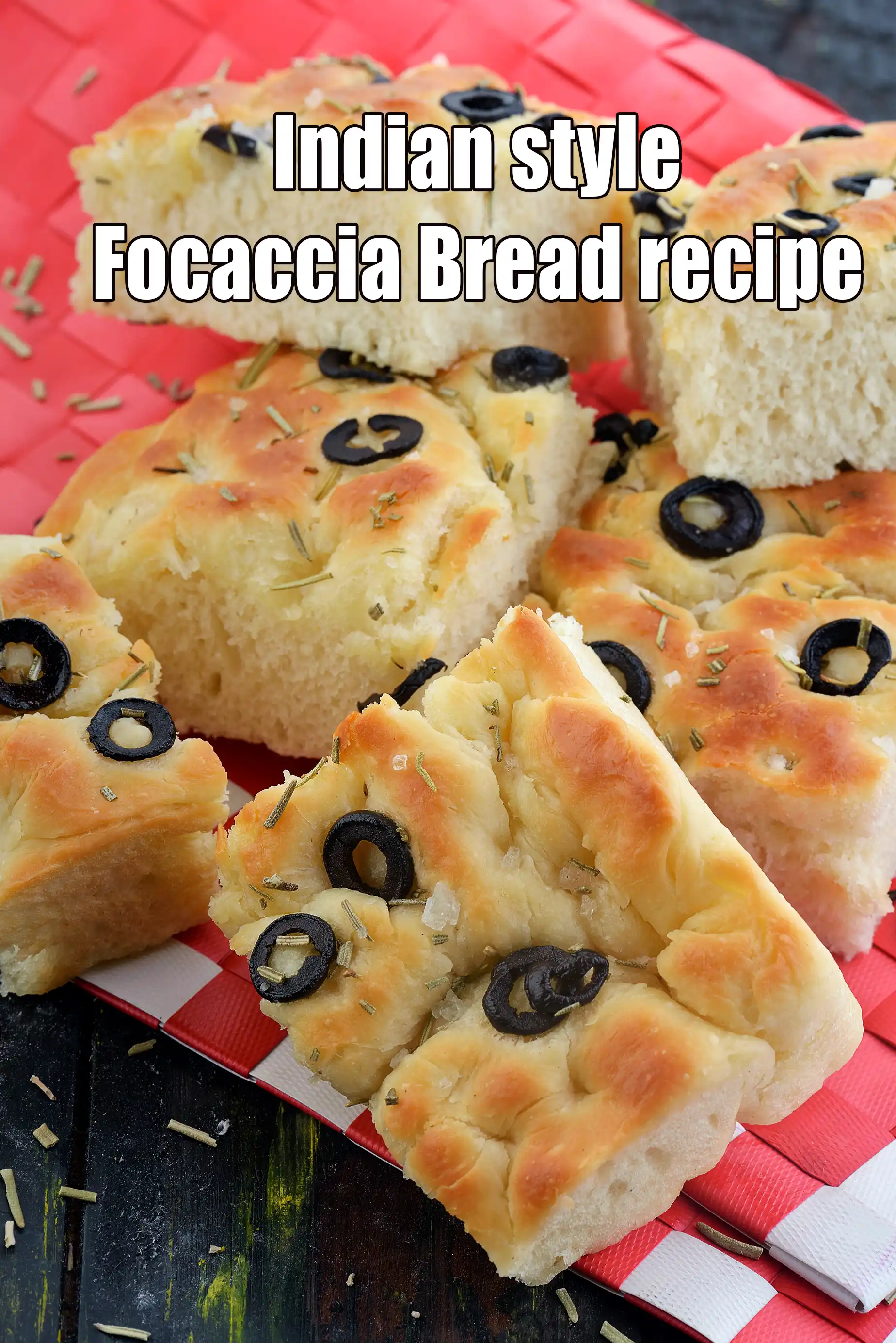 Indian style Focaccia Bread recipe |  Homemade Italian Soft Bread |