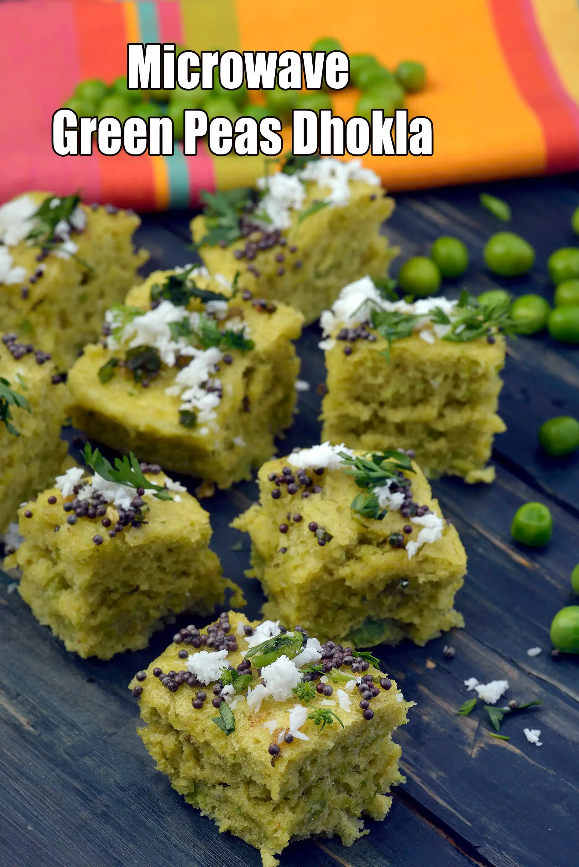 Microwave Green Peas Dhokla Recipe | quick dhokla recipe | no-steamer dhokla |
