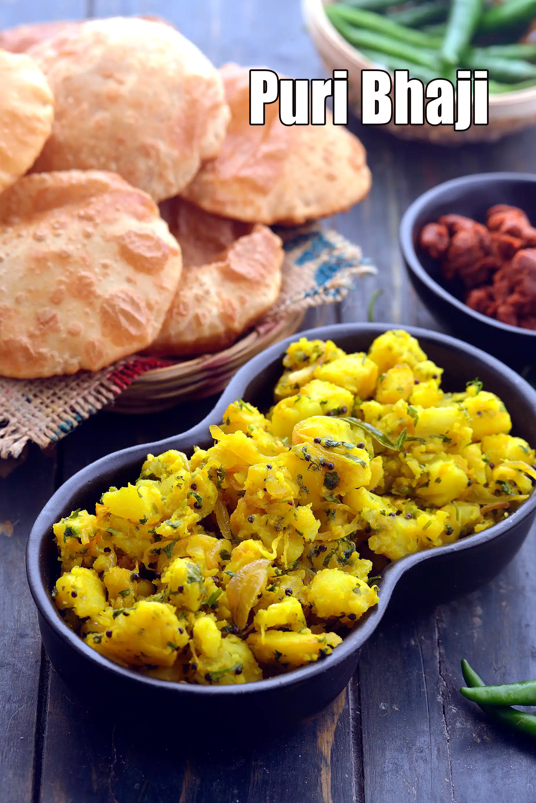 Puri Bhaji, Poori Bhaji, Aloo Puri Bhaji Recipe
