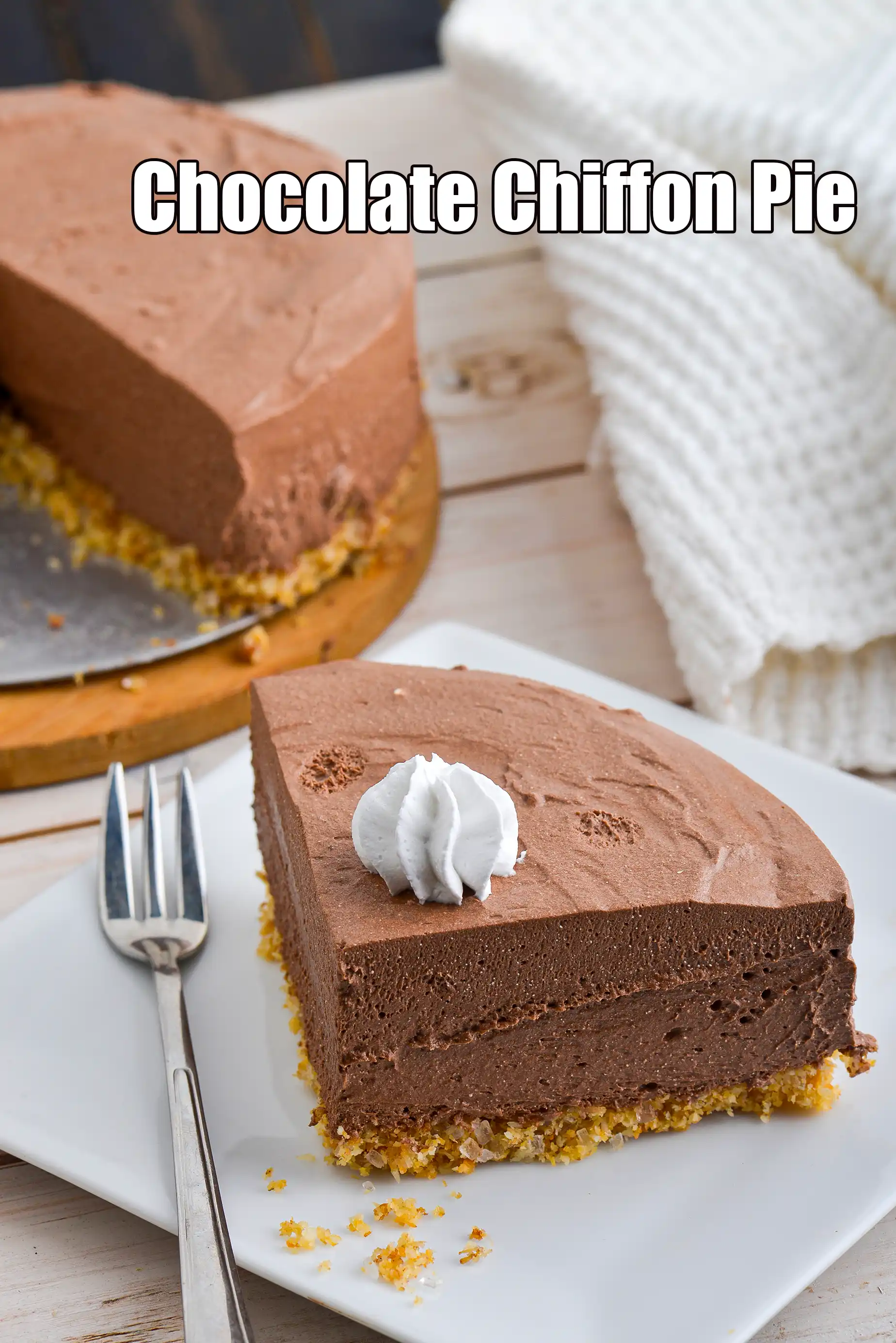 Chocolate Chiffon Pie ( Eggless Desserts Recipe), Eggless Dessert Recipes