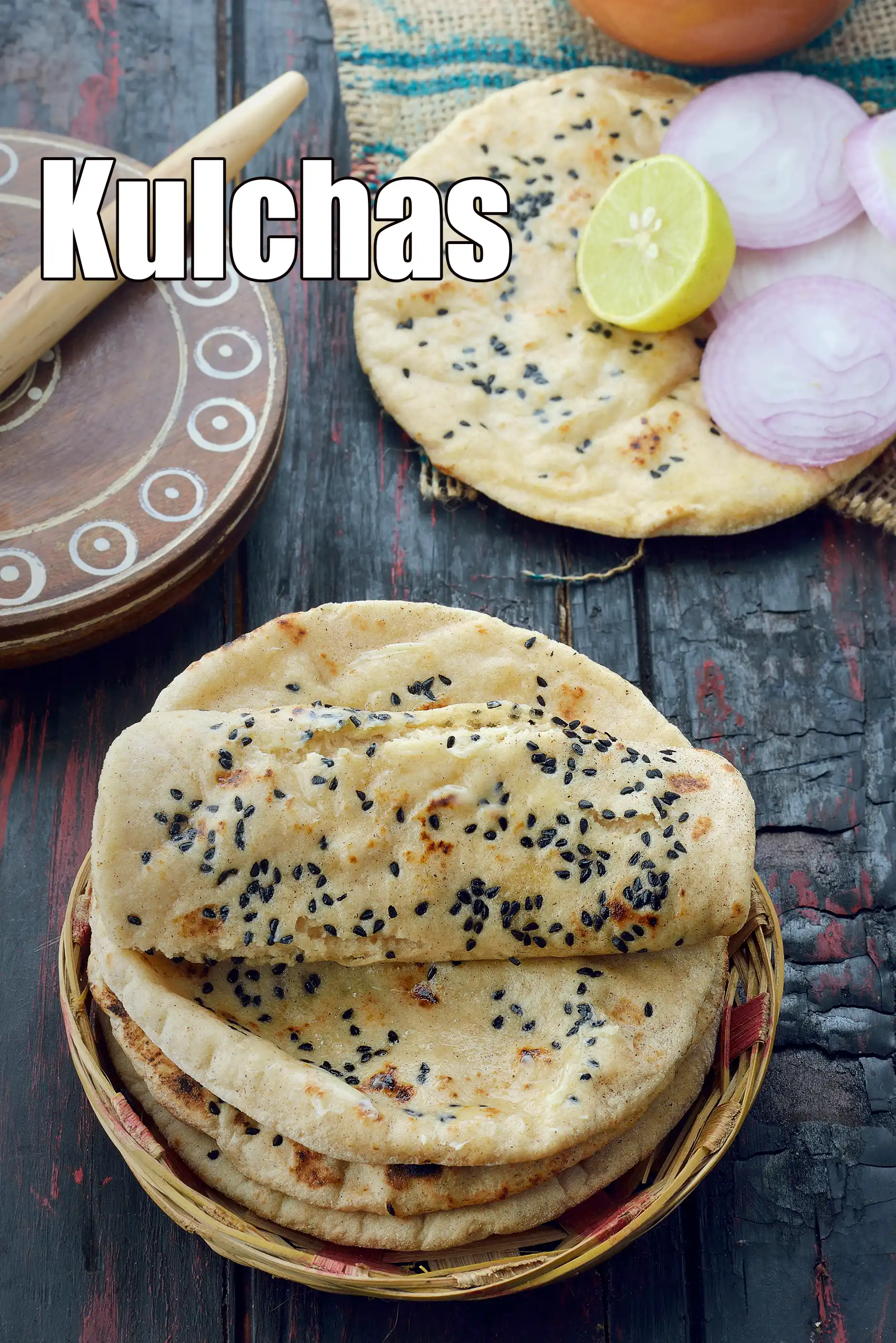 Punjabi  Kulcha recipe | Whole Wheat Kulcha with Yeast | healthy North Indian kulcha |