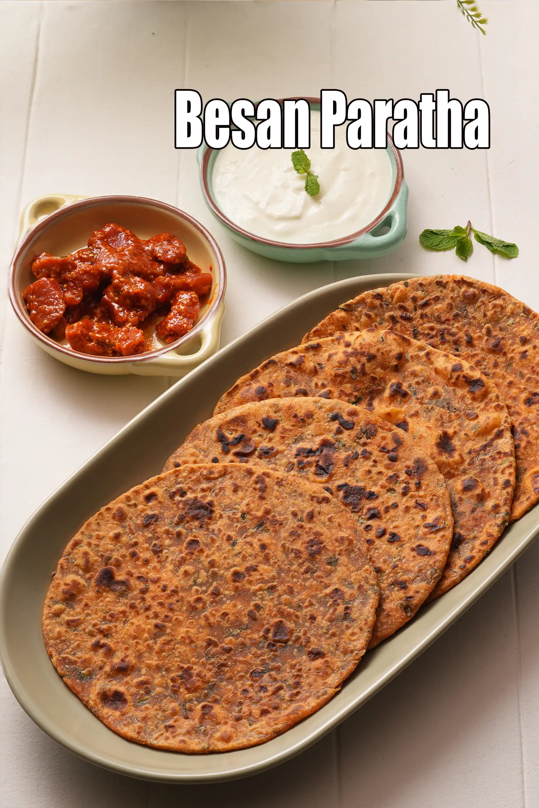 besan paratha | masala besan paratha | zero oil besan paratha |