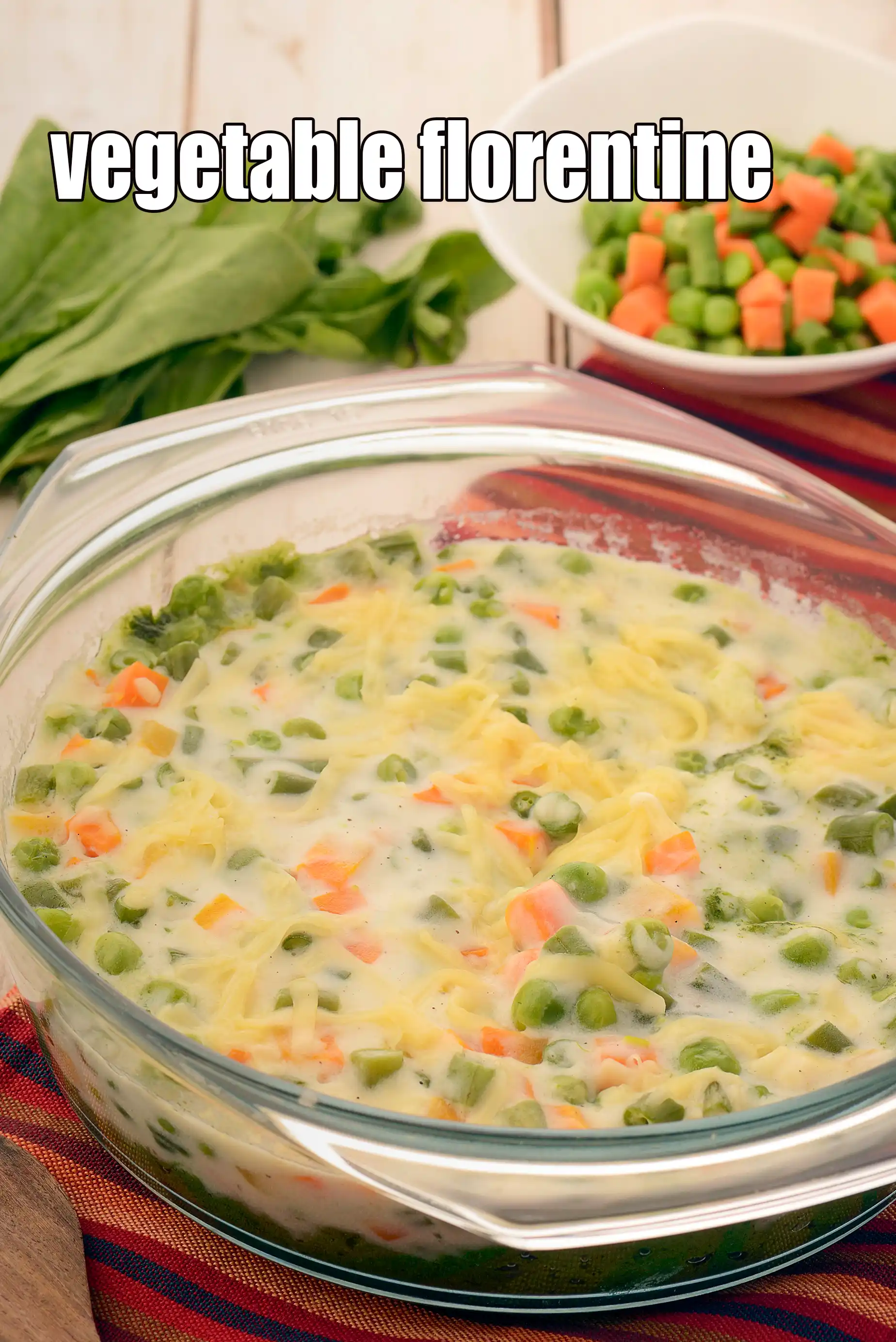 vegetable florentine recipe | baked vegetables and spinach | microwave veg florentine | Indian |