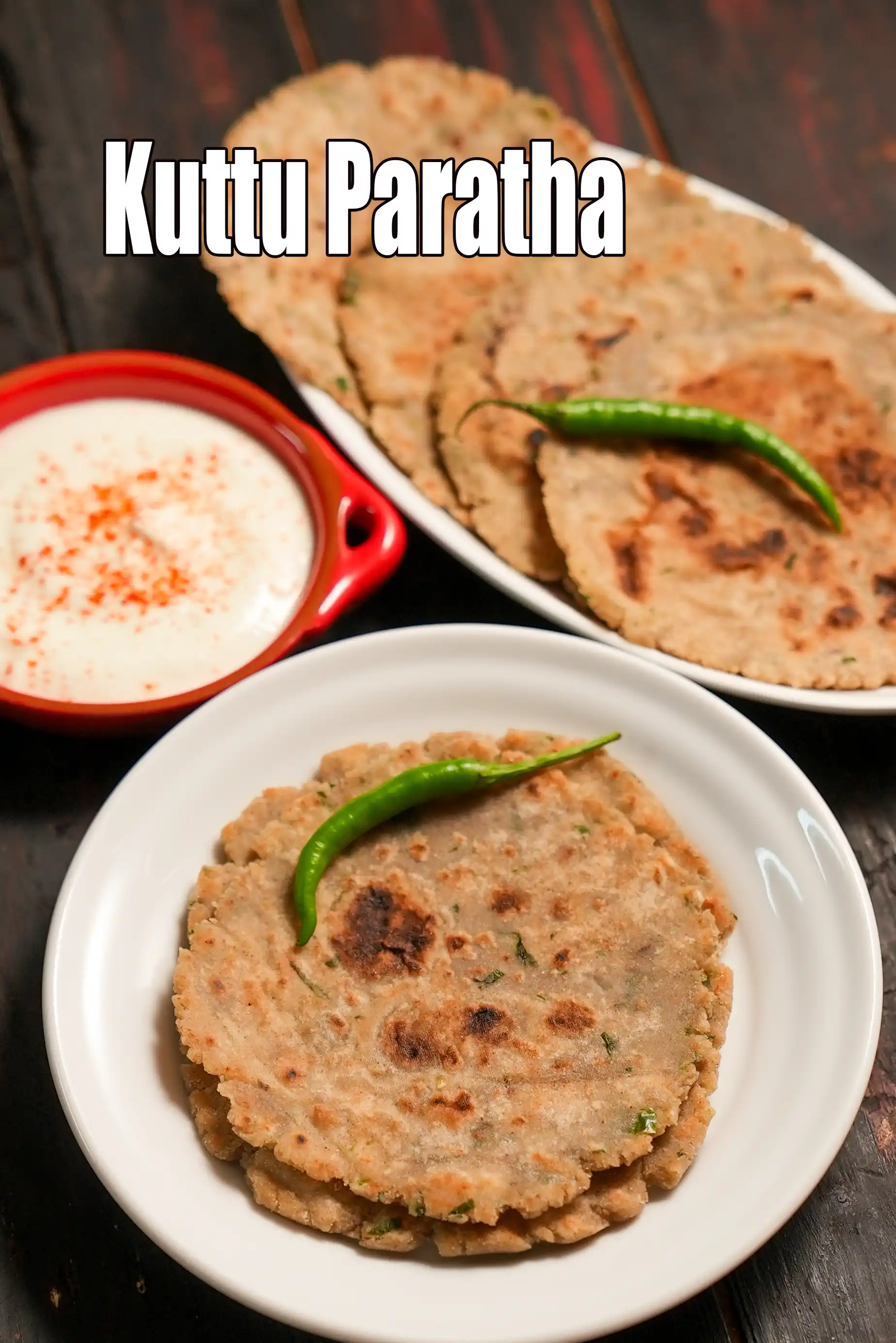 kuttu paratha recipe | kuttu roti recipe | buckwheat paratha for vrat, fasting |