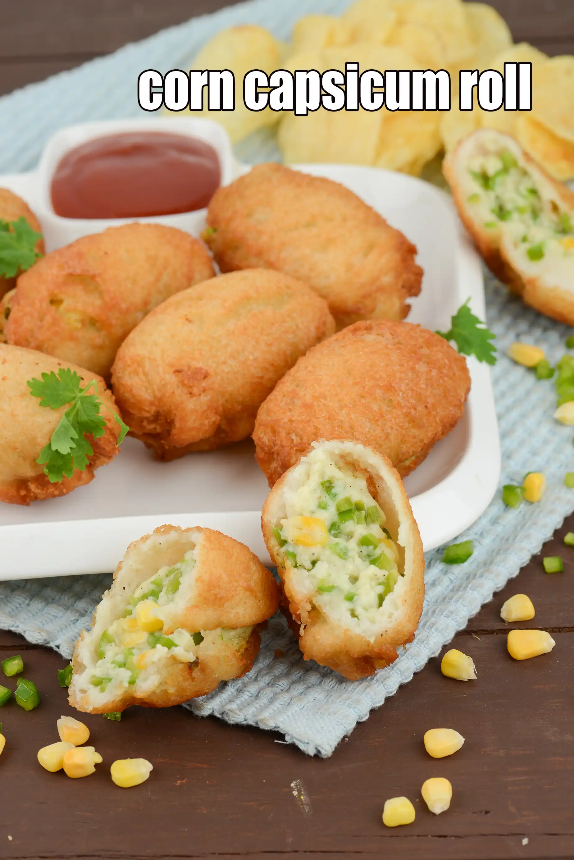 corn capsicum roll recipe | Indian corn cheese capsicum roll | cheese corn bread roll | Mexican starter |