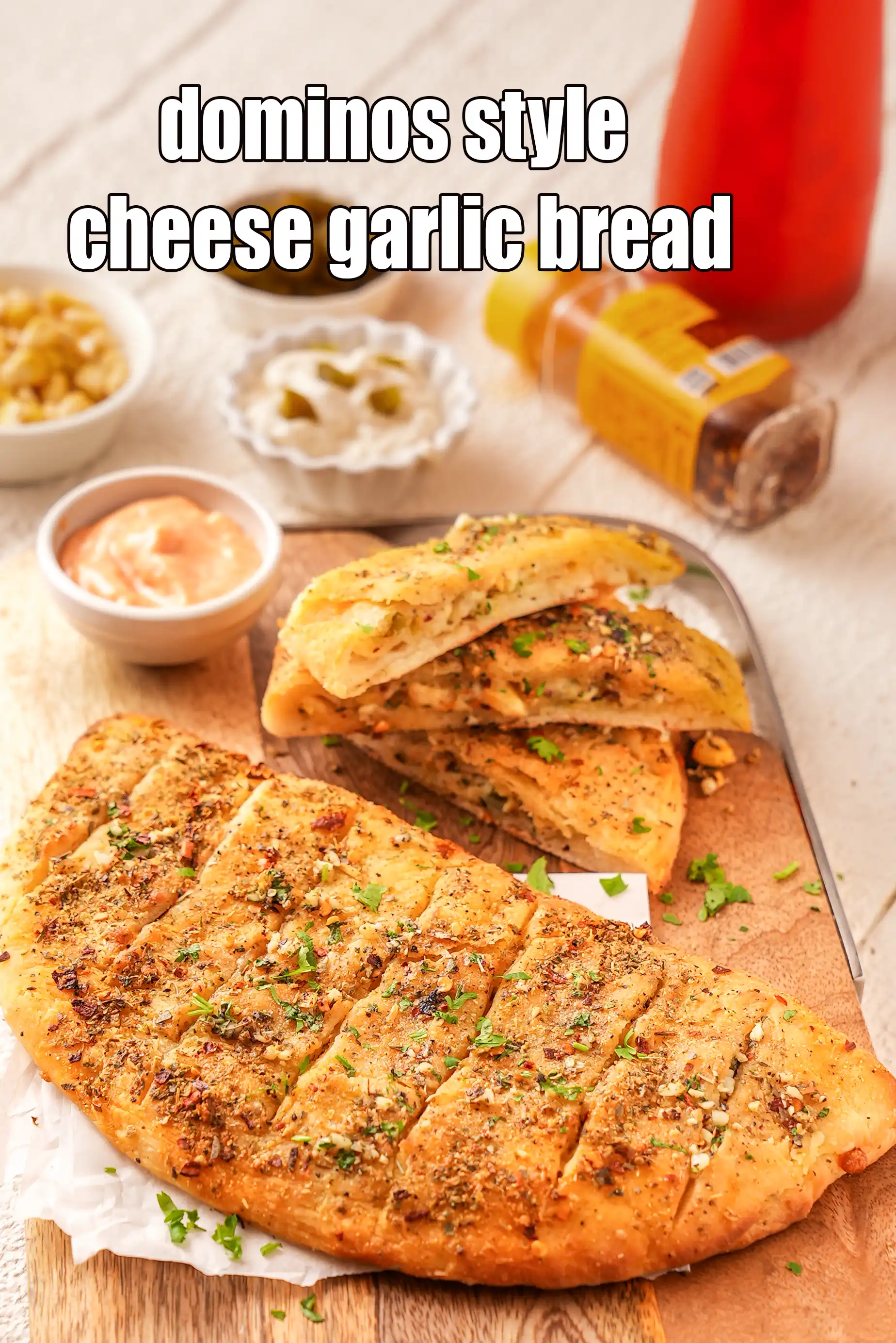 dominos style cheese garlic bread recipe | cheese stuffed garlic bread | cheesy garlic bread |