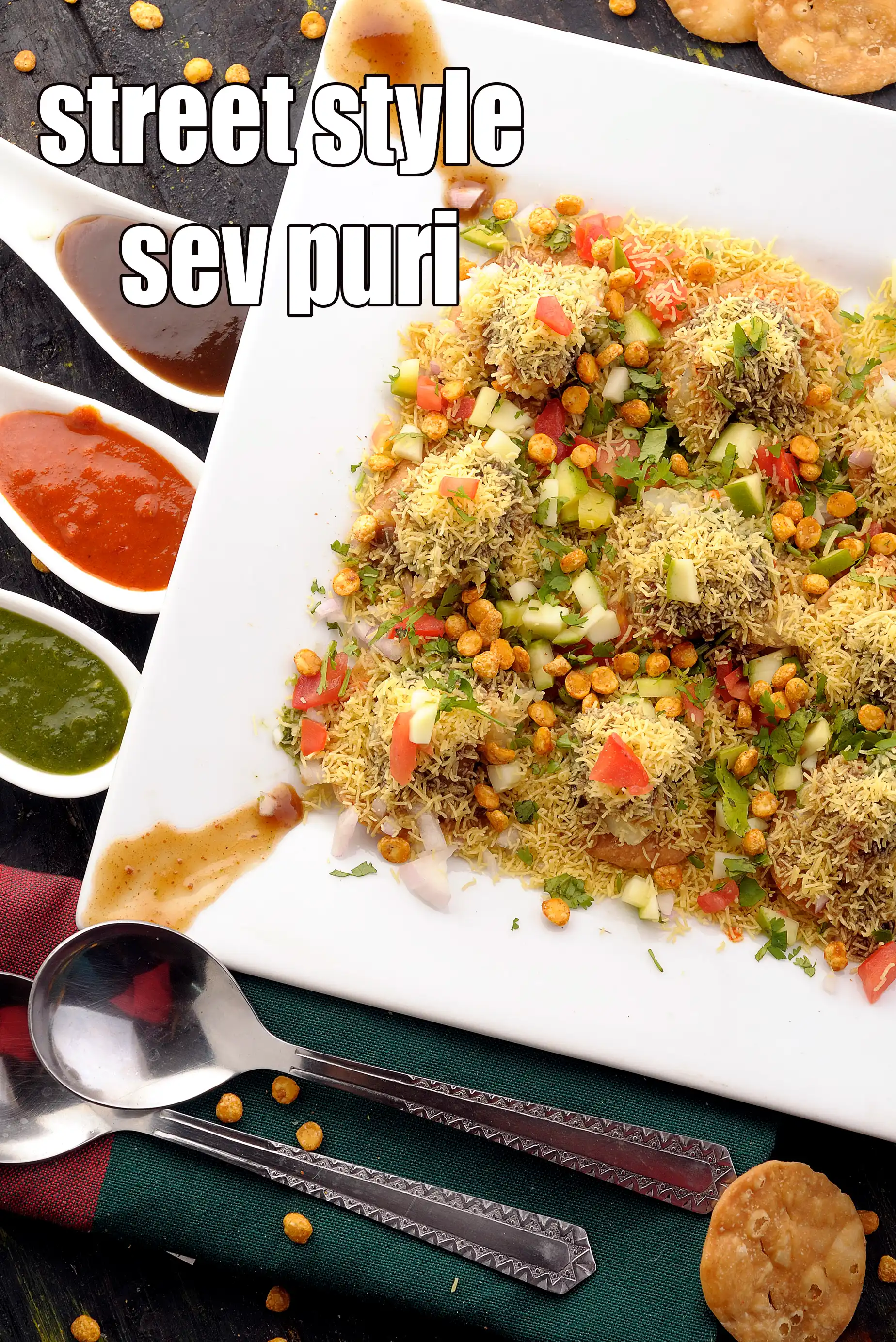 street style sev puri |Mumbai roadside sev puri  | homemade sev poori chaat recipe |