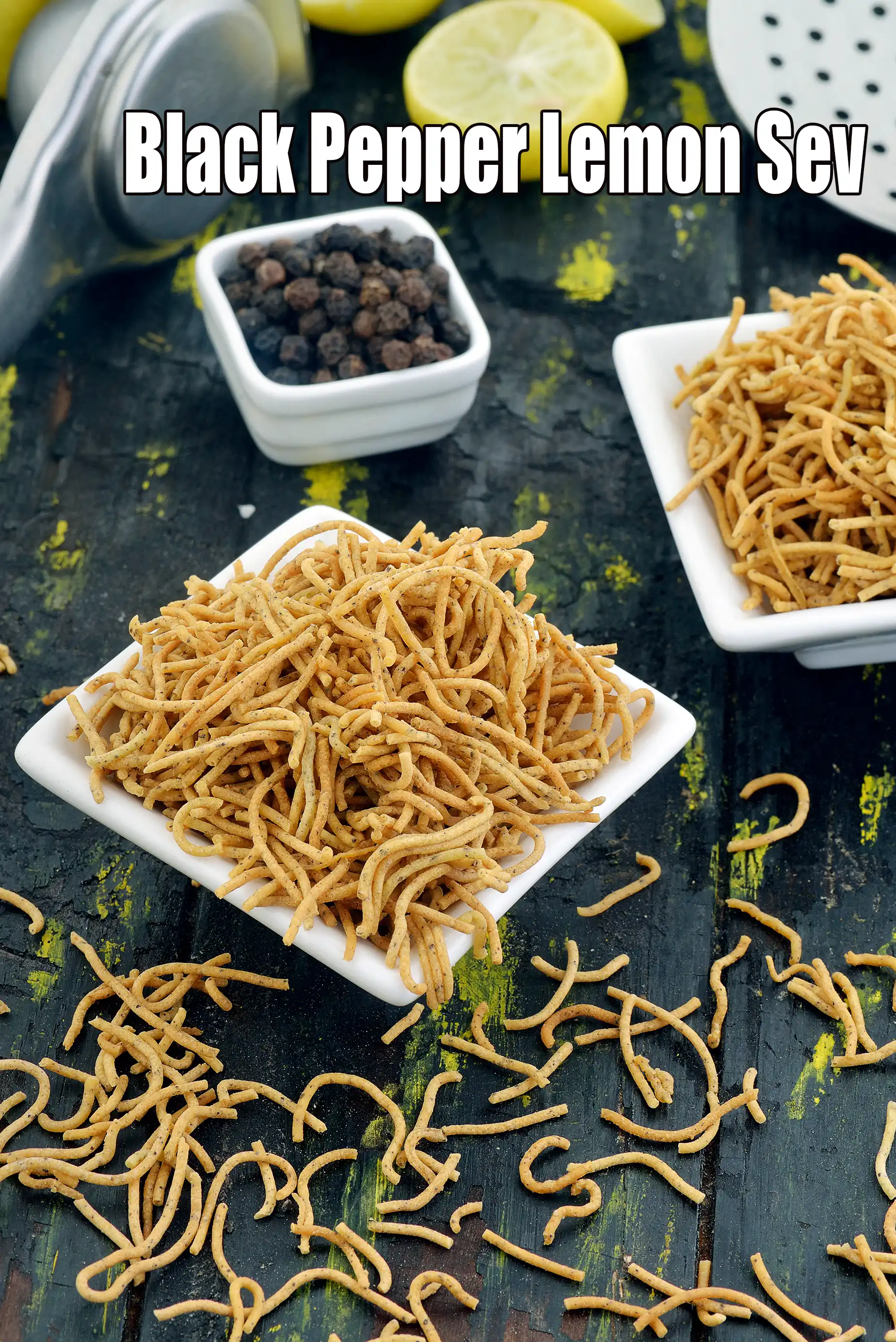 Black Pepper Lemon Sev Recipe |  Chatpata Lemon Sev | homemade Pepper Lemon Sev Namkeen Jar Snack |