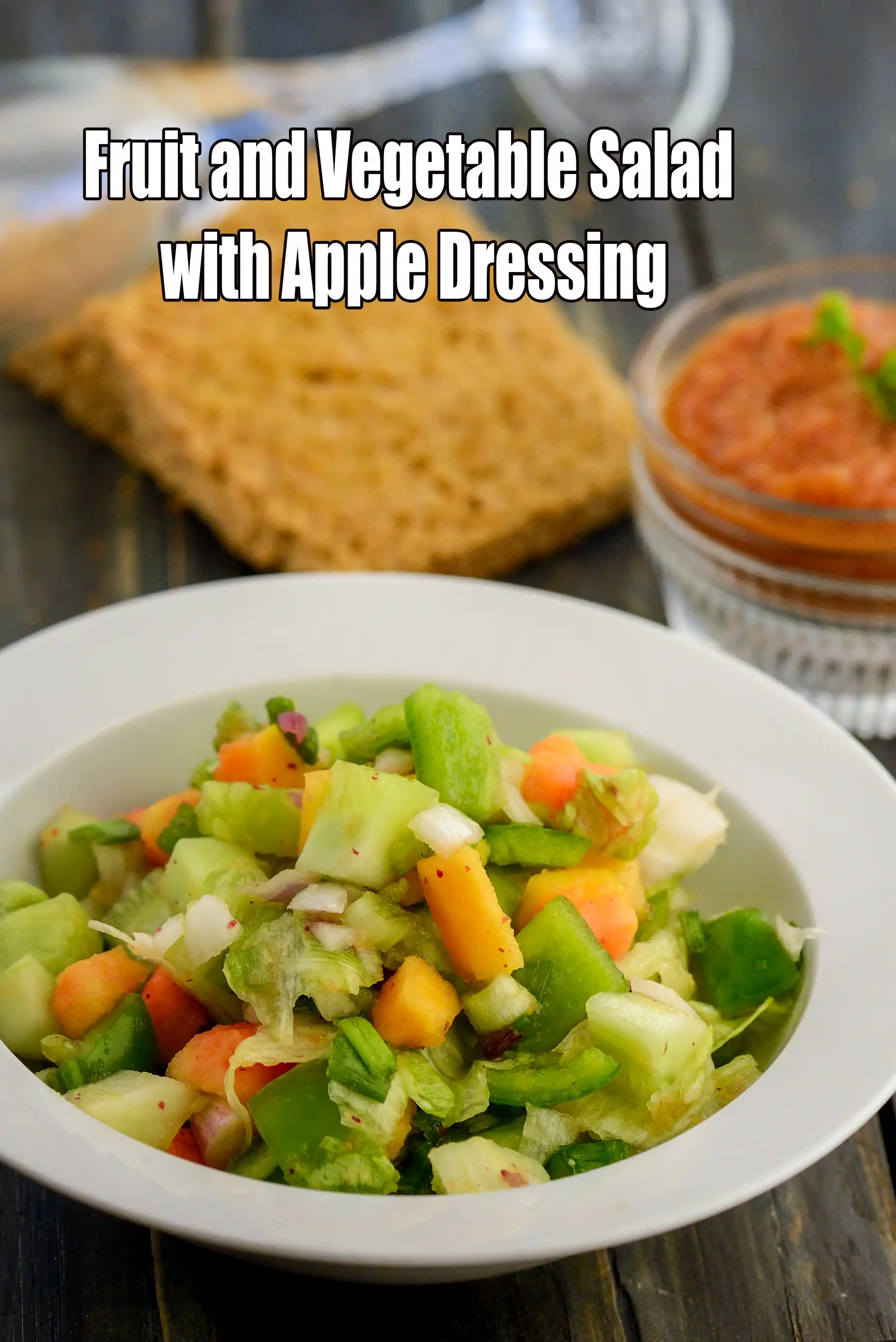 Fruit and Vegetable Salad with Apple Dressing recipe, Indian Diabetic Salad Recipes