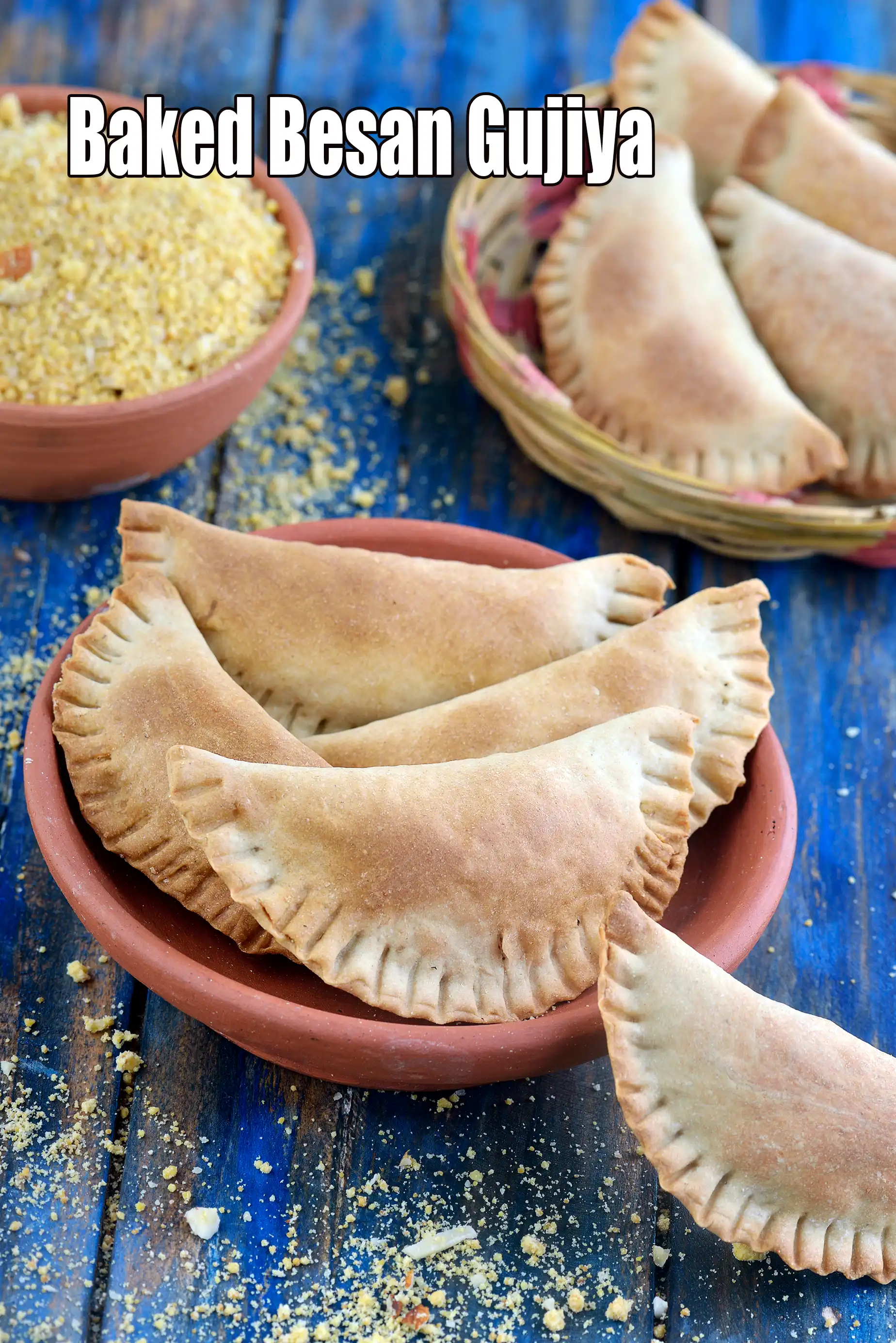 Baked Besan Gujiya | Baked Indian Sweet | Festive Indian Sweet |