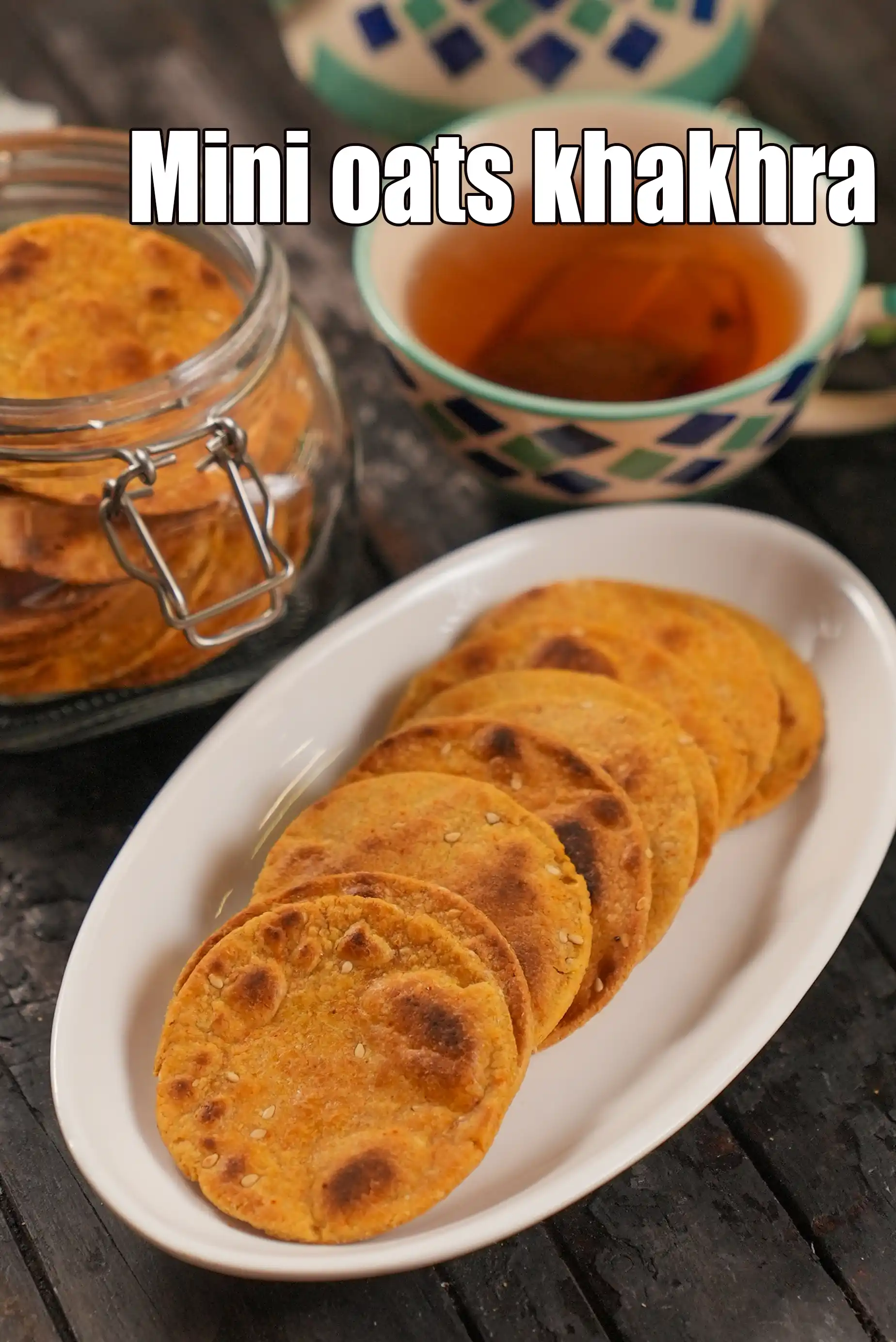 mini oats khakhra recipe | healthy oats khakhra | quick oats whole wheat flour khakhra |