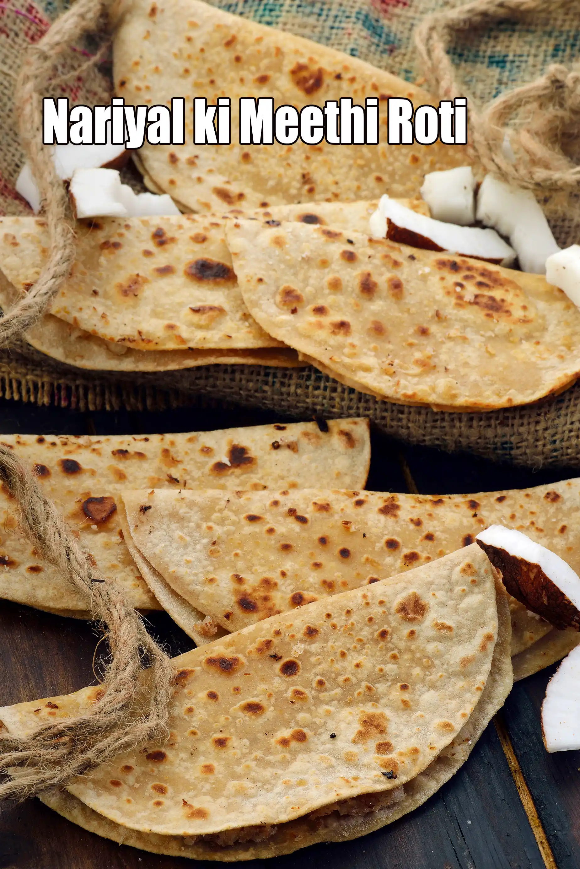 nariyal ki meethi roti recipe | Maharashtrian sweet coconut roti | nariyal wali roti |