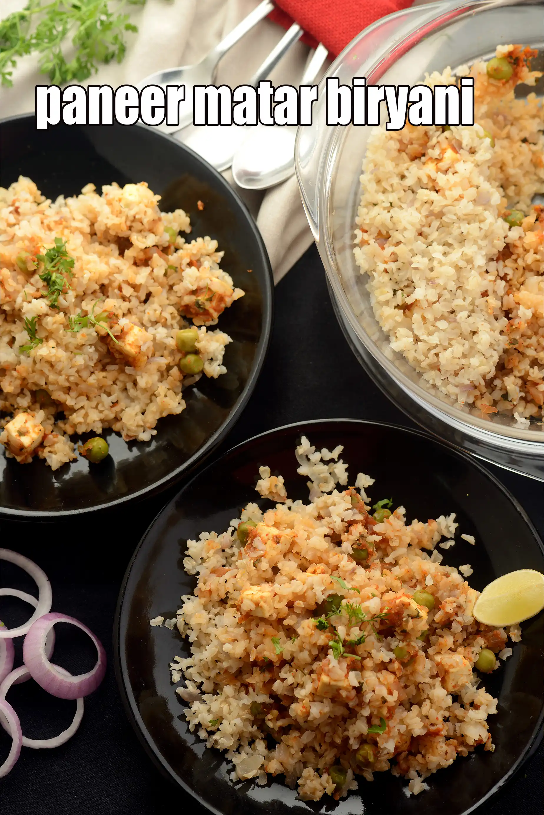 paneer matar biryani recipe | zero oil brown rice veg biryani | healthy paneer brown rice biryani |