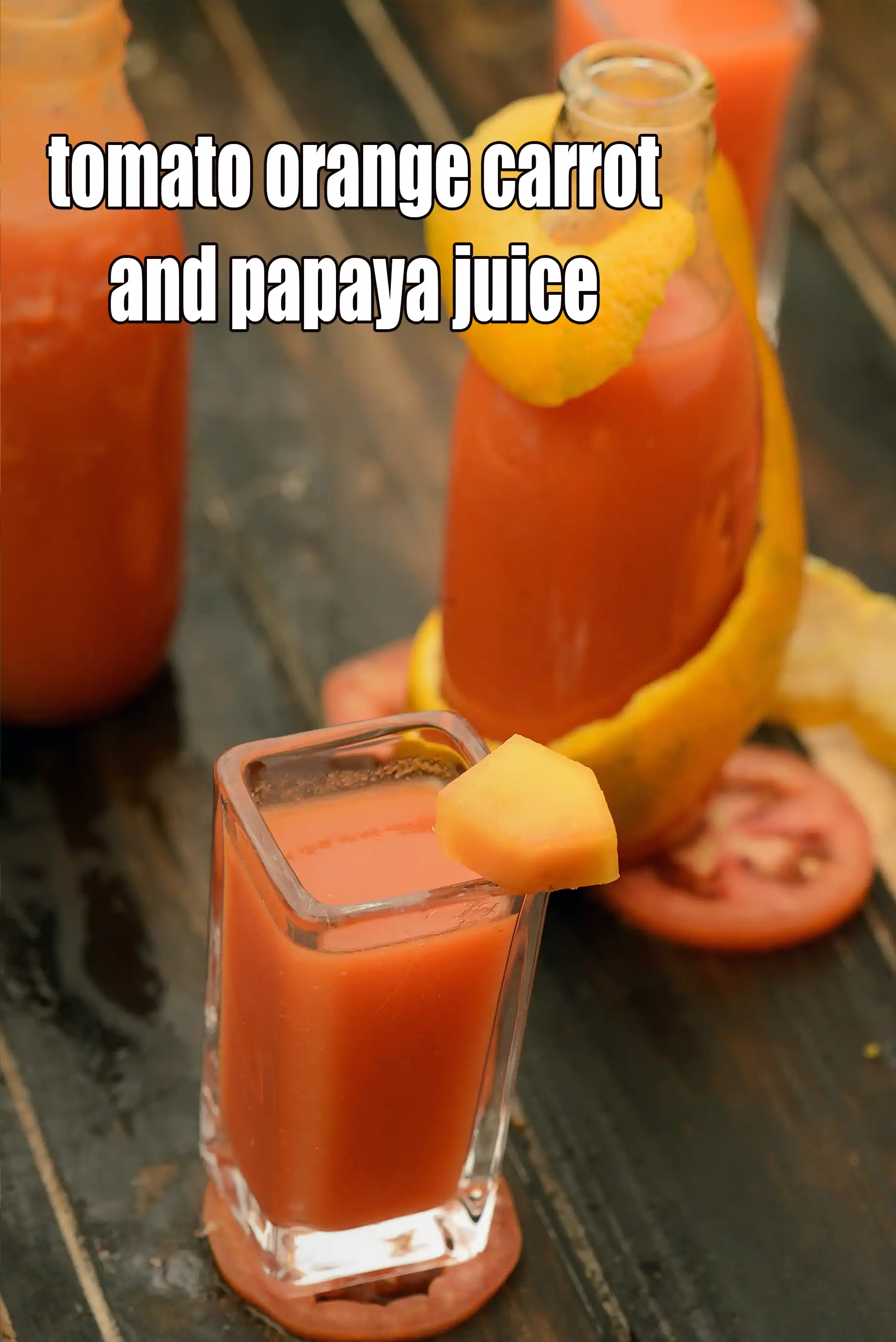 tomato orange carrot and papaya juice recipe | papaya carrot juice |