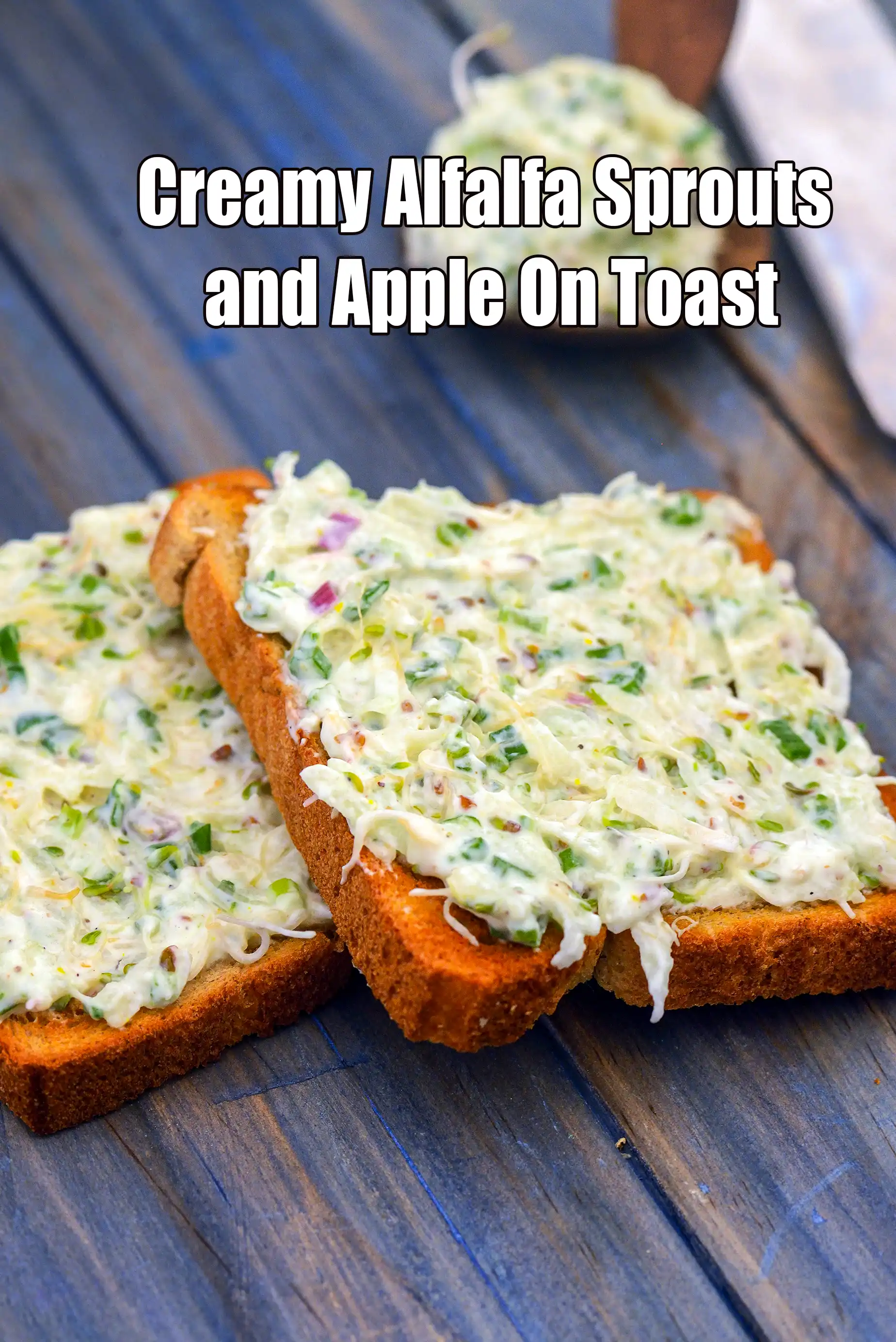 Sprouts and Apple On Toast | healthy sprouts and curd topping toast |  curd celery sprouts spring onions toast |