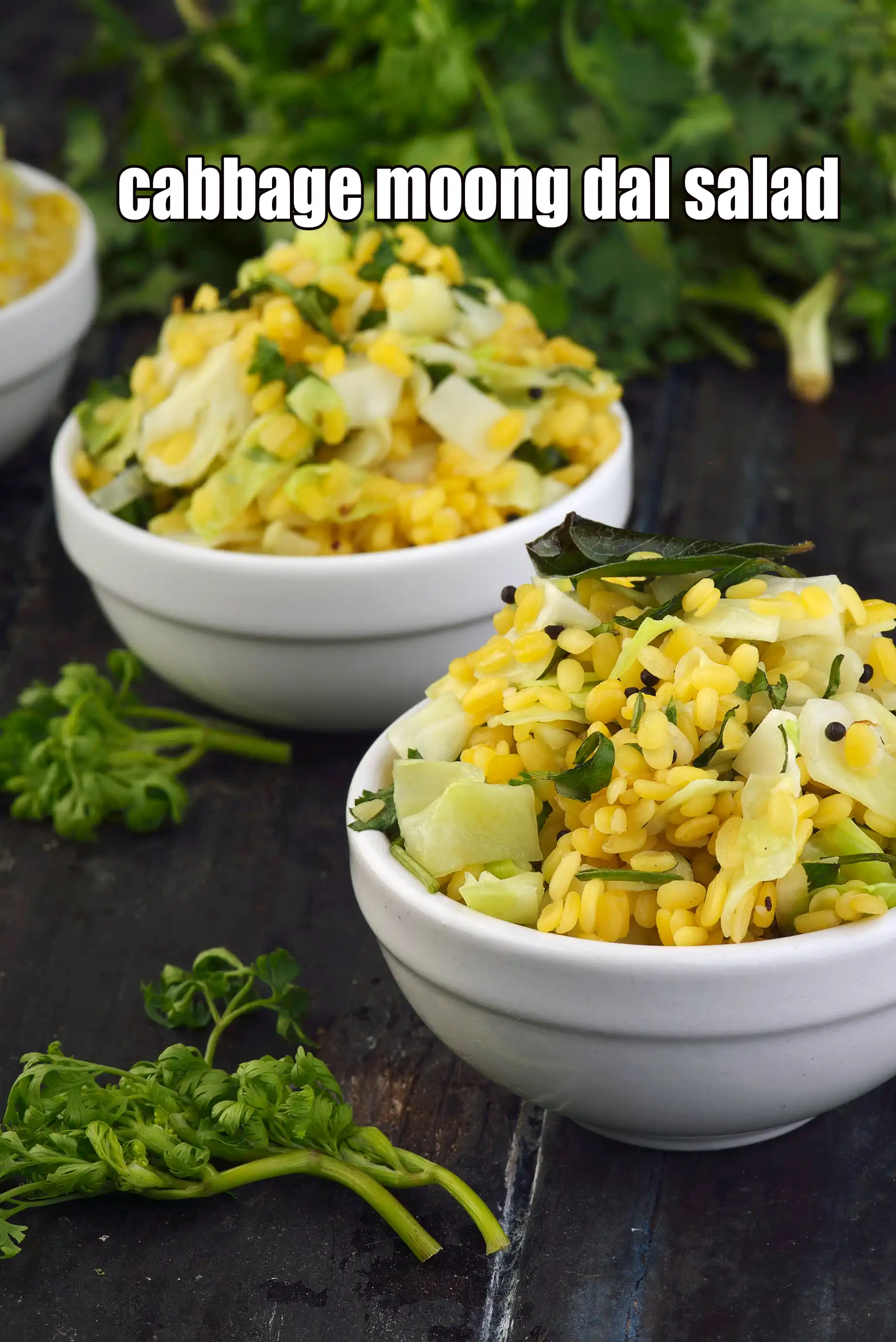 cabbage moong dal salad recipe | moong dal salad rich in protein, Vitamin A, folic acid | yellow moong dal salad for weight loss |
