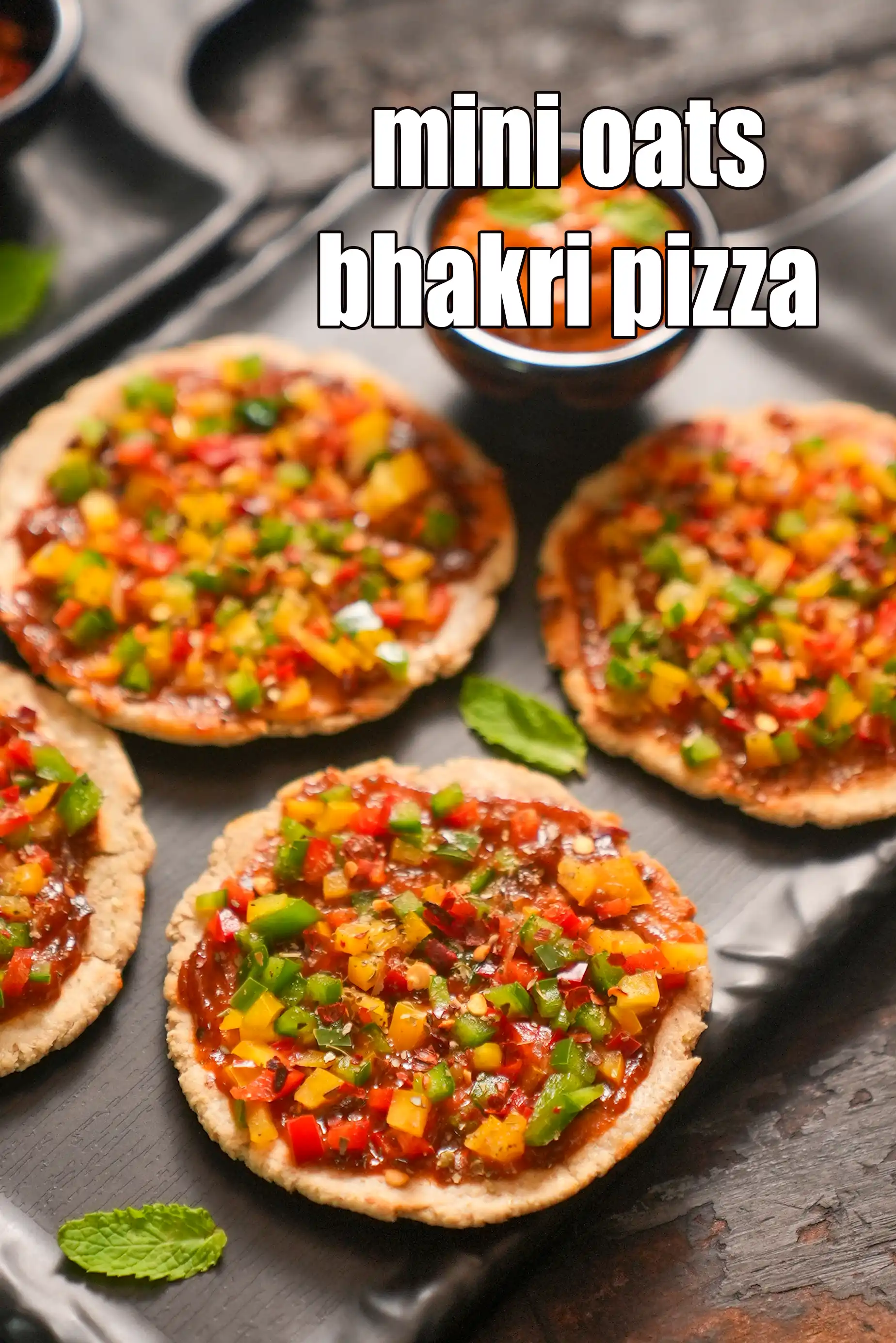mini oats bhakri pizza recipe | healthy Indian oats pizza |