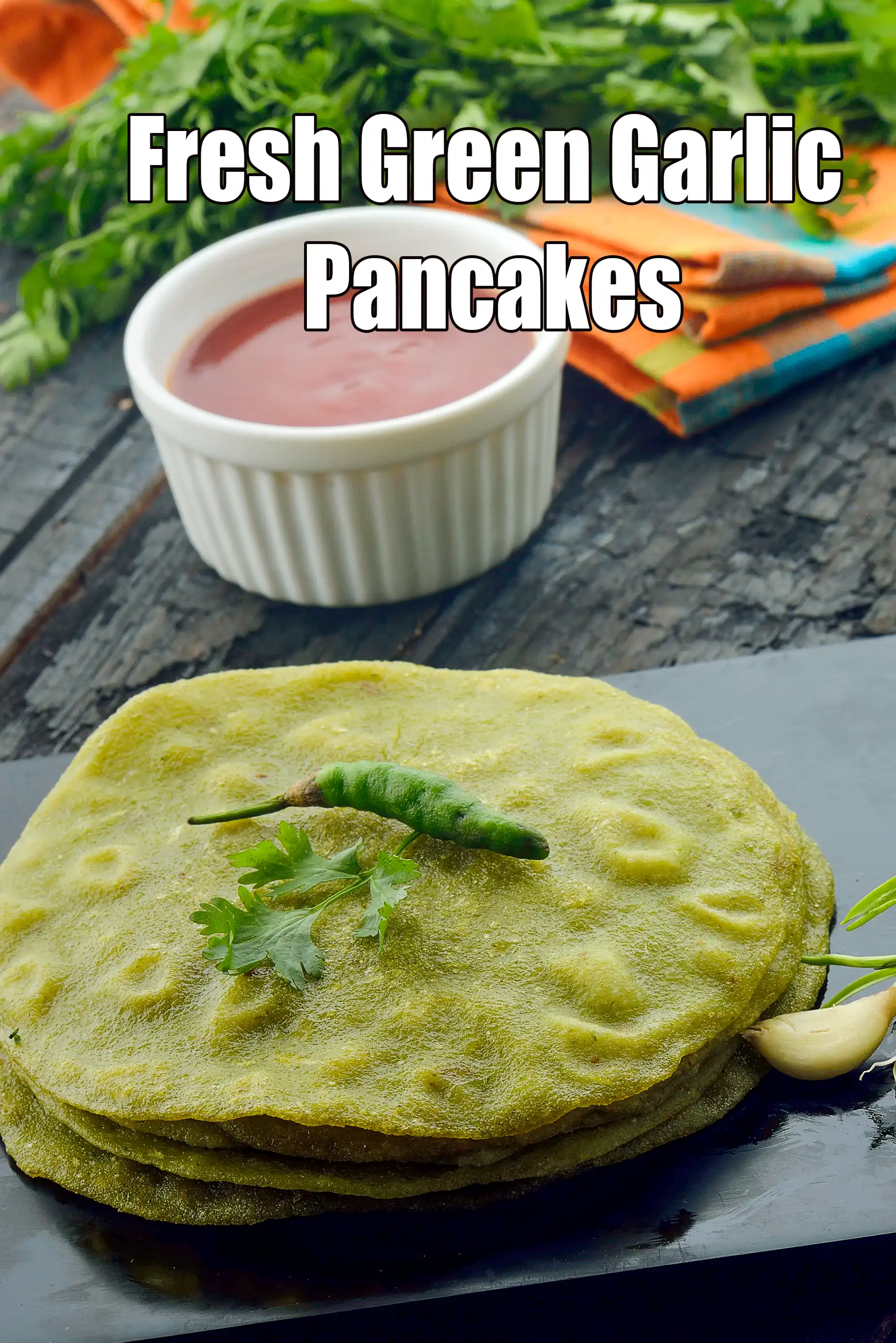 Fresh Green Garlic Pancakes, Winter Fresh Green Garlic Pancakes recipe