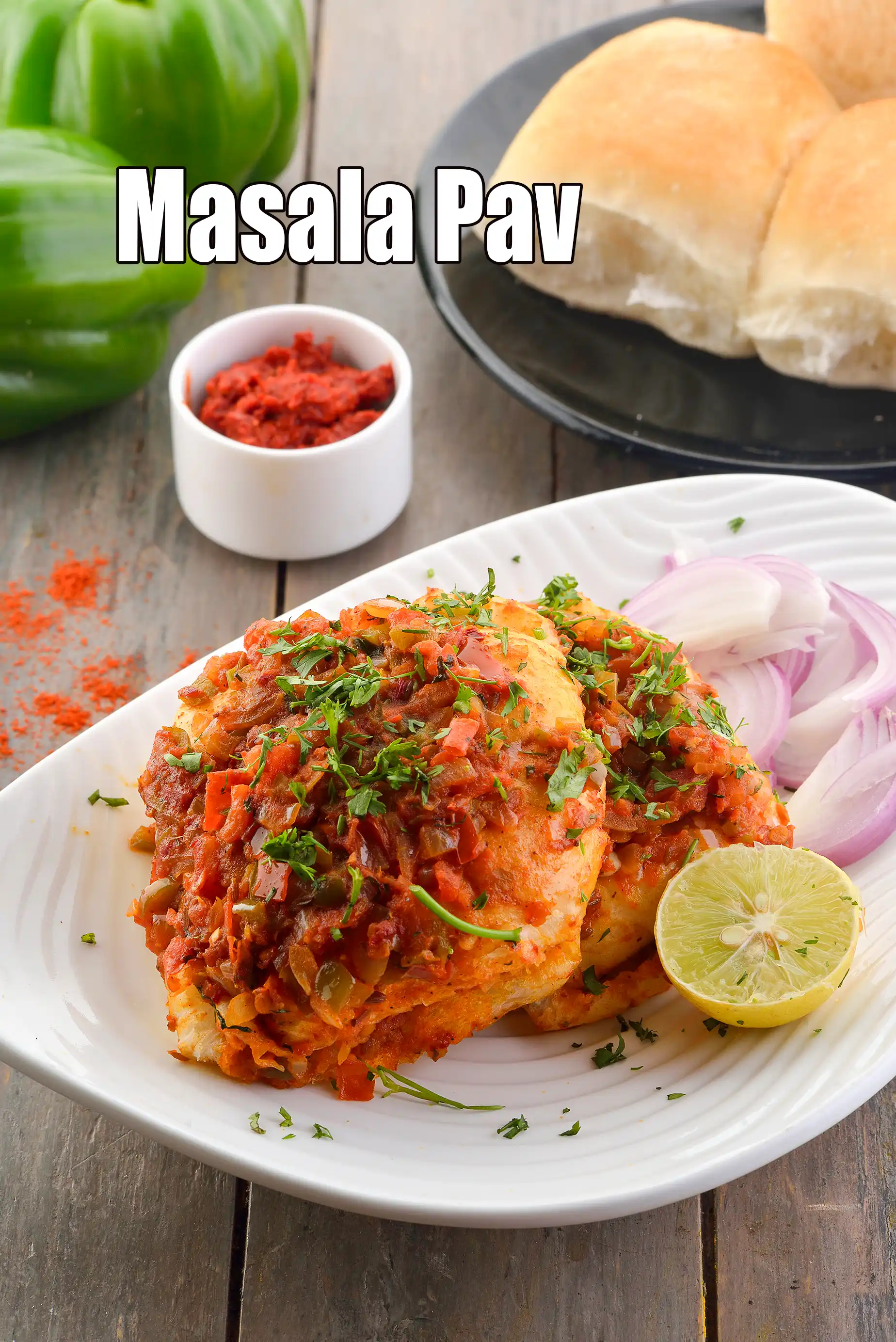 Masala Pav recipe, How to make Mumbai street style masala pav with photos
