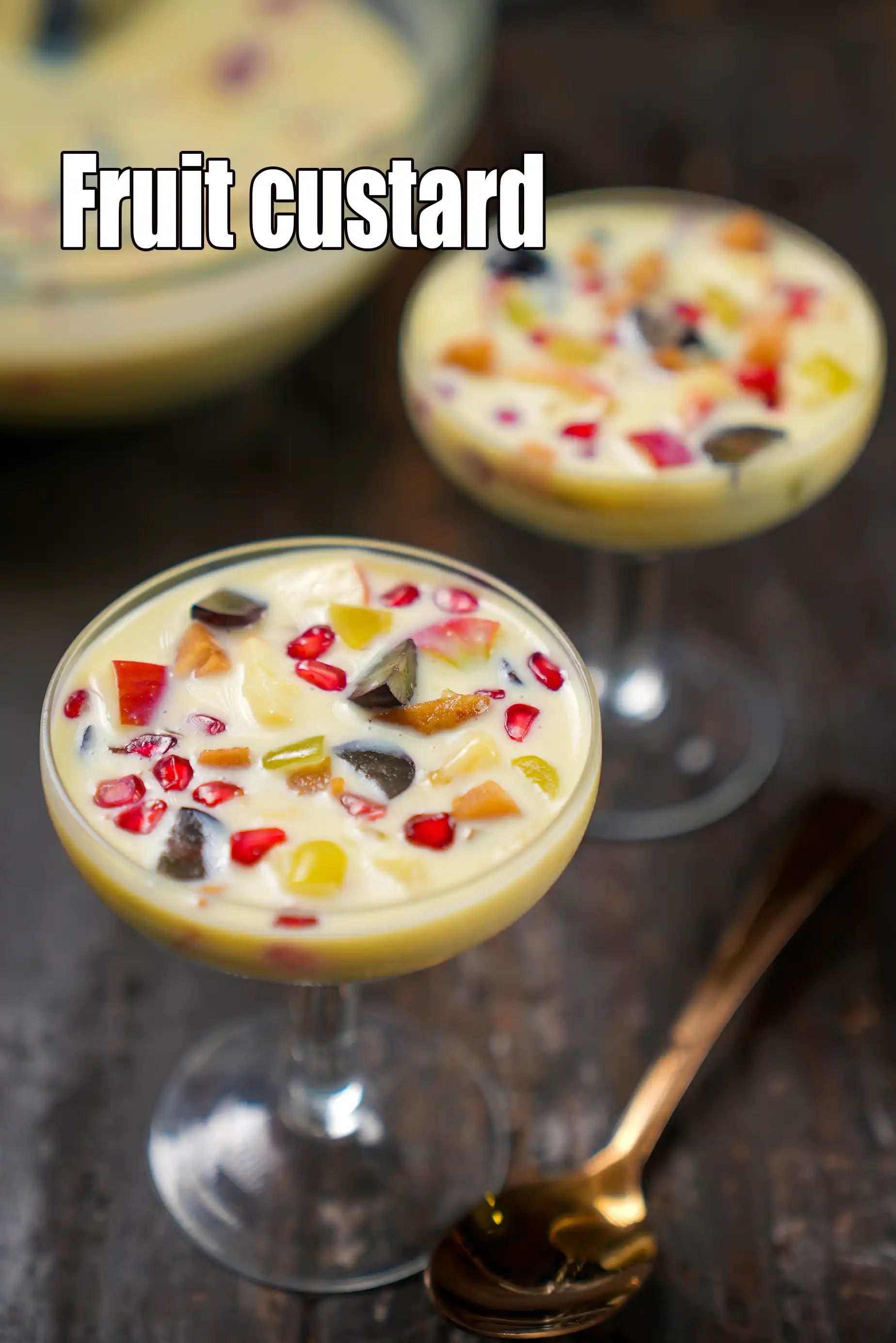 fruit custard recipe | Indian mixed fruit custard  | custard fruit salad |