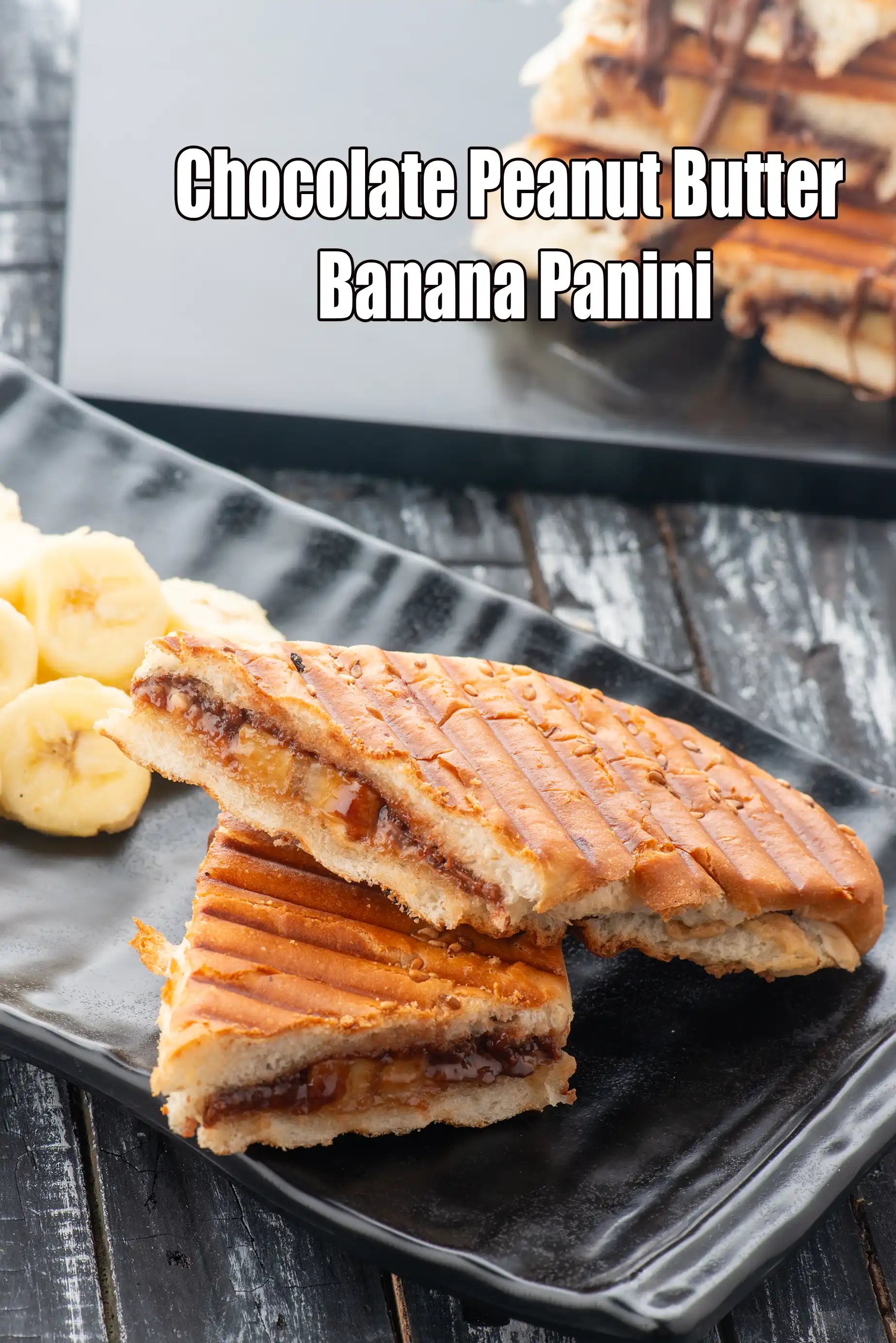 Nutella banana panini |  chocolate hazelnut grilled sandwich |  peanut butter banana panini |