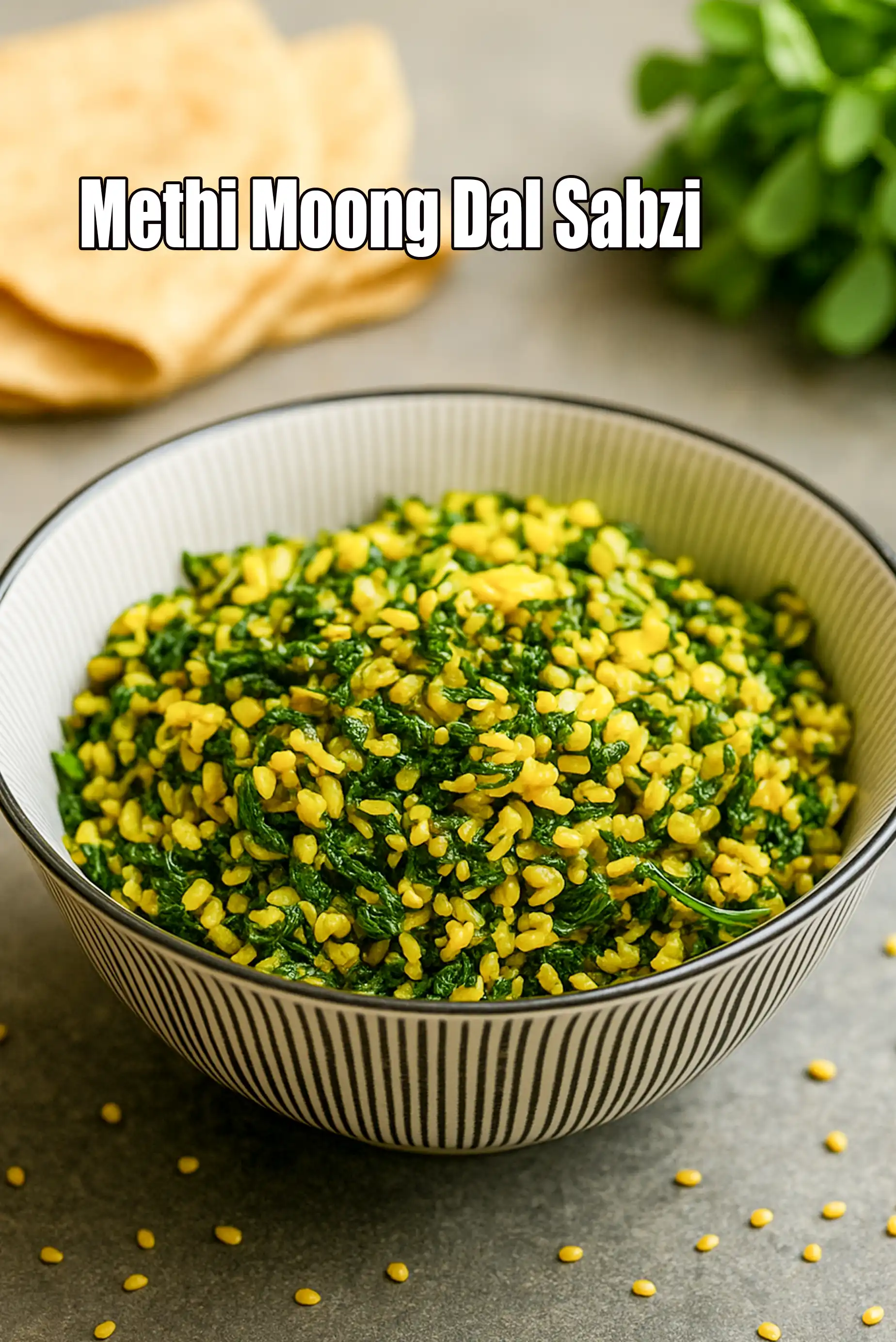 Methi Moong Dal Sabzi | healthy Methi Moong Dal Dry Sabzi | Fenugreek Leaves with Yellow Lentils |