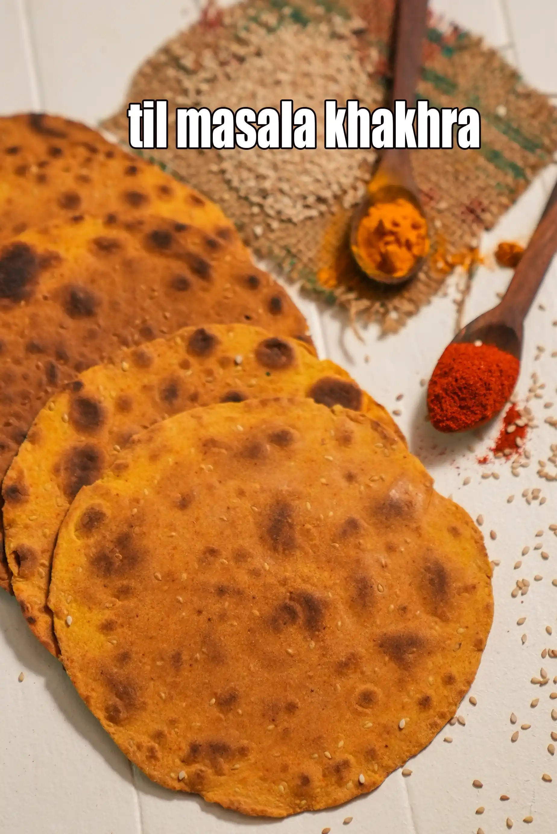 til masala khakhra recipe | healthy Gujarati khakhra | spicy sesame wheat khakhra |