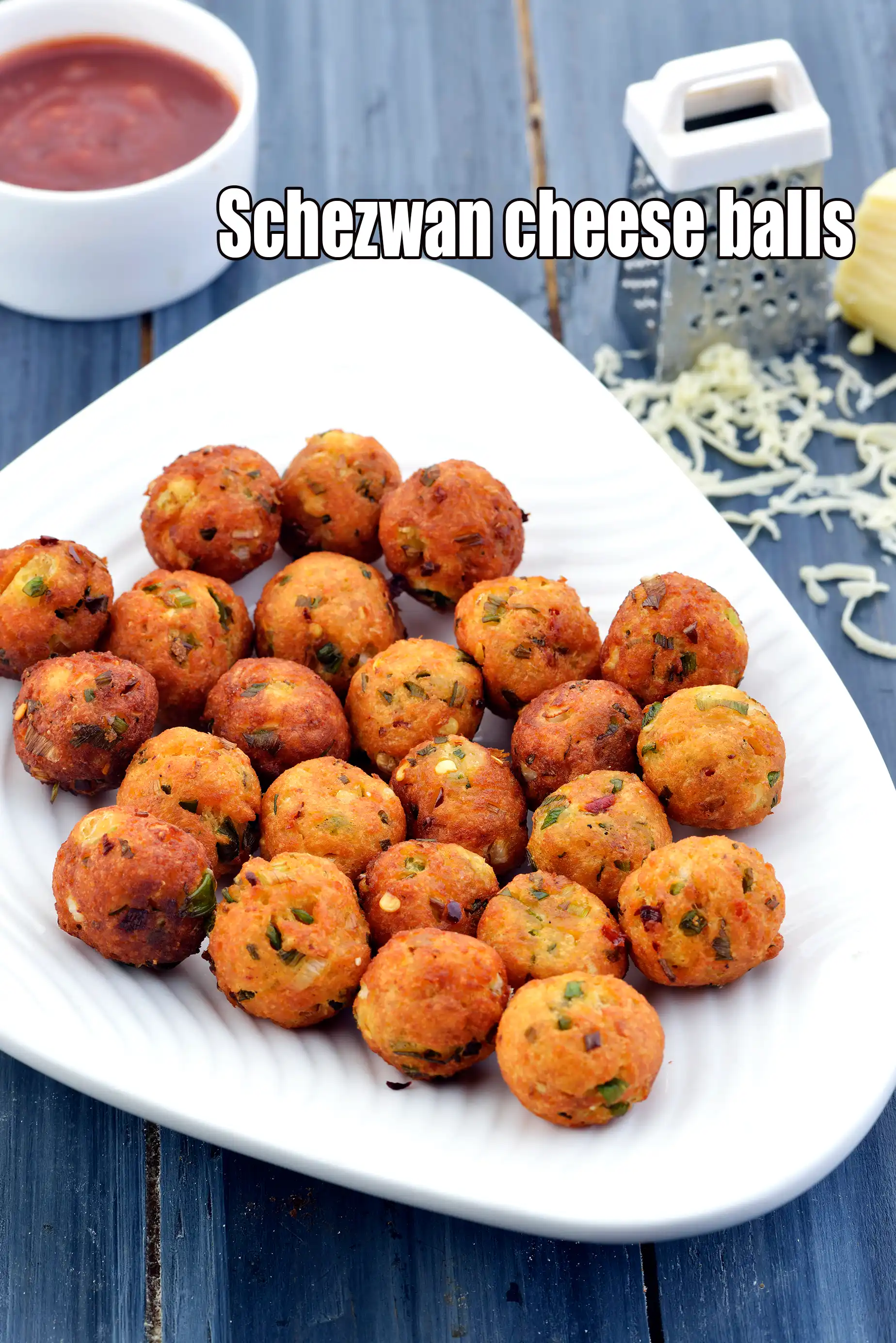 Schezwan cheese balls recipe | Indo Chinese Schezwan balls | Chinese snacks in India |