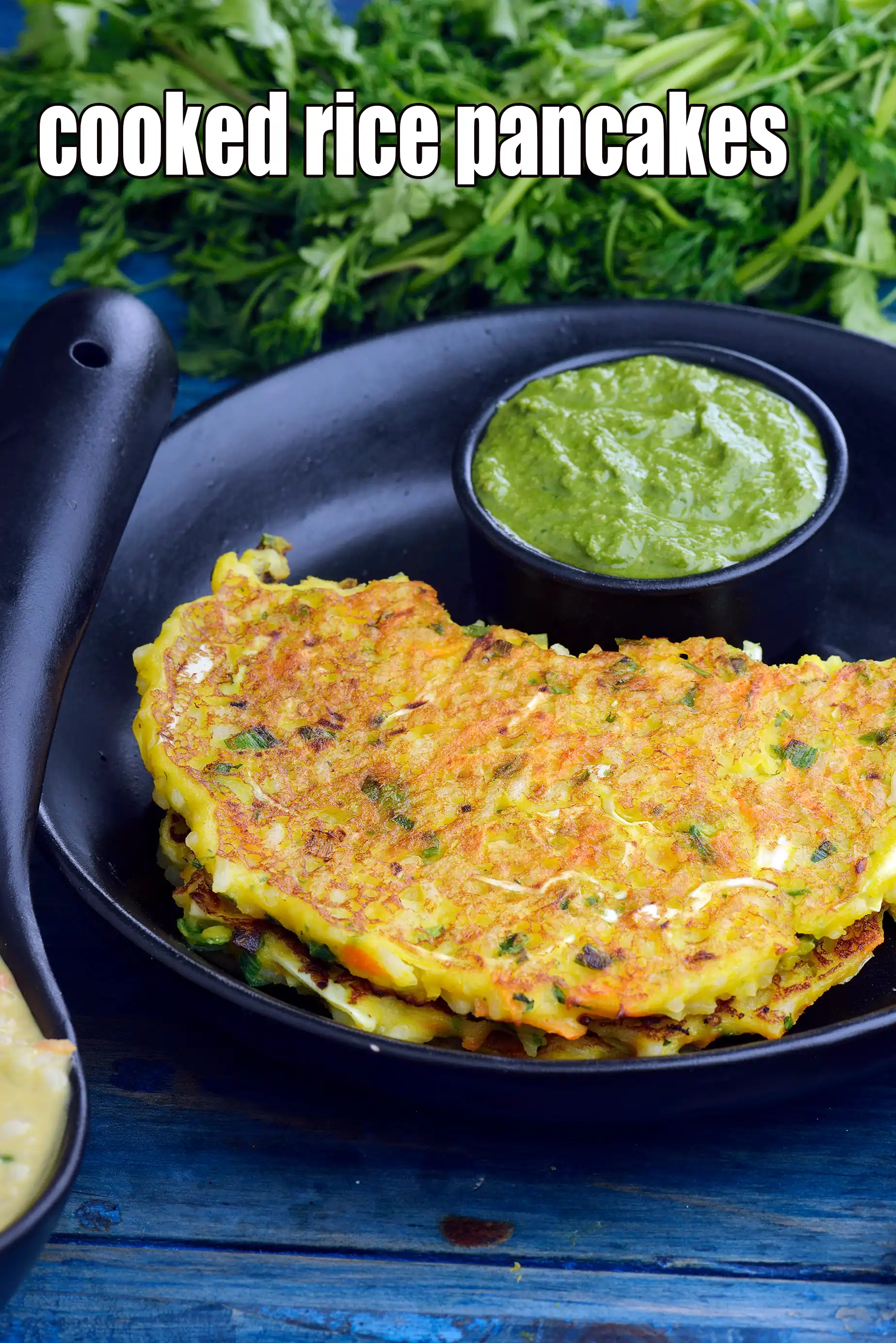cooked rice pancakes recipe | leftover rice pancakes | Indian rice pancake with vegetables |