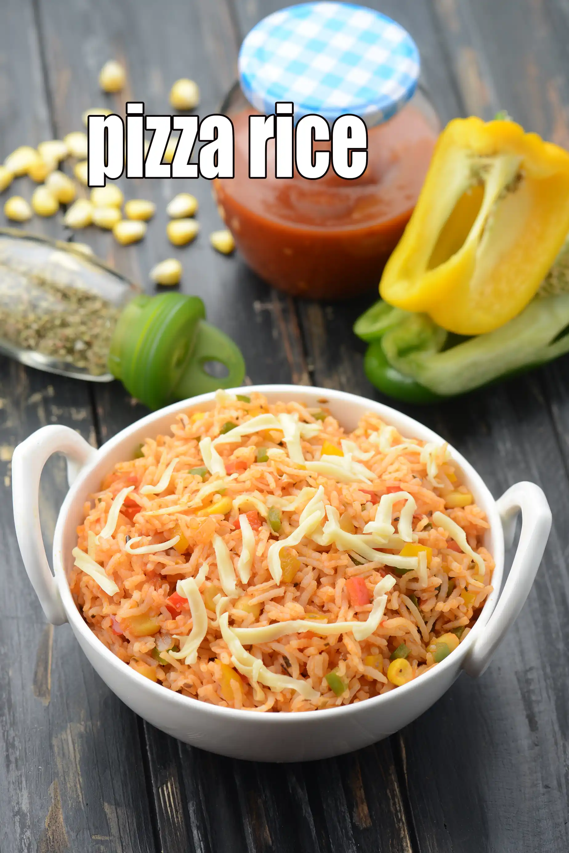 pizza rice recipe | Indian style pizza rice bowl | kids school tiffin box recipe |