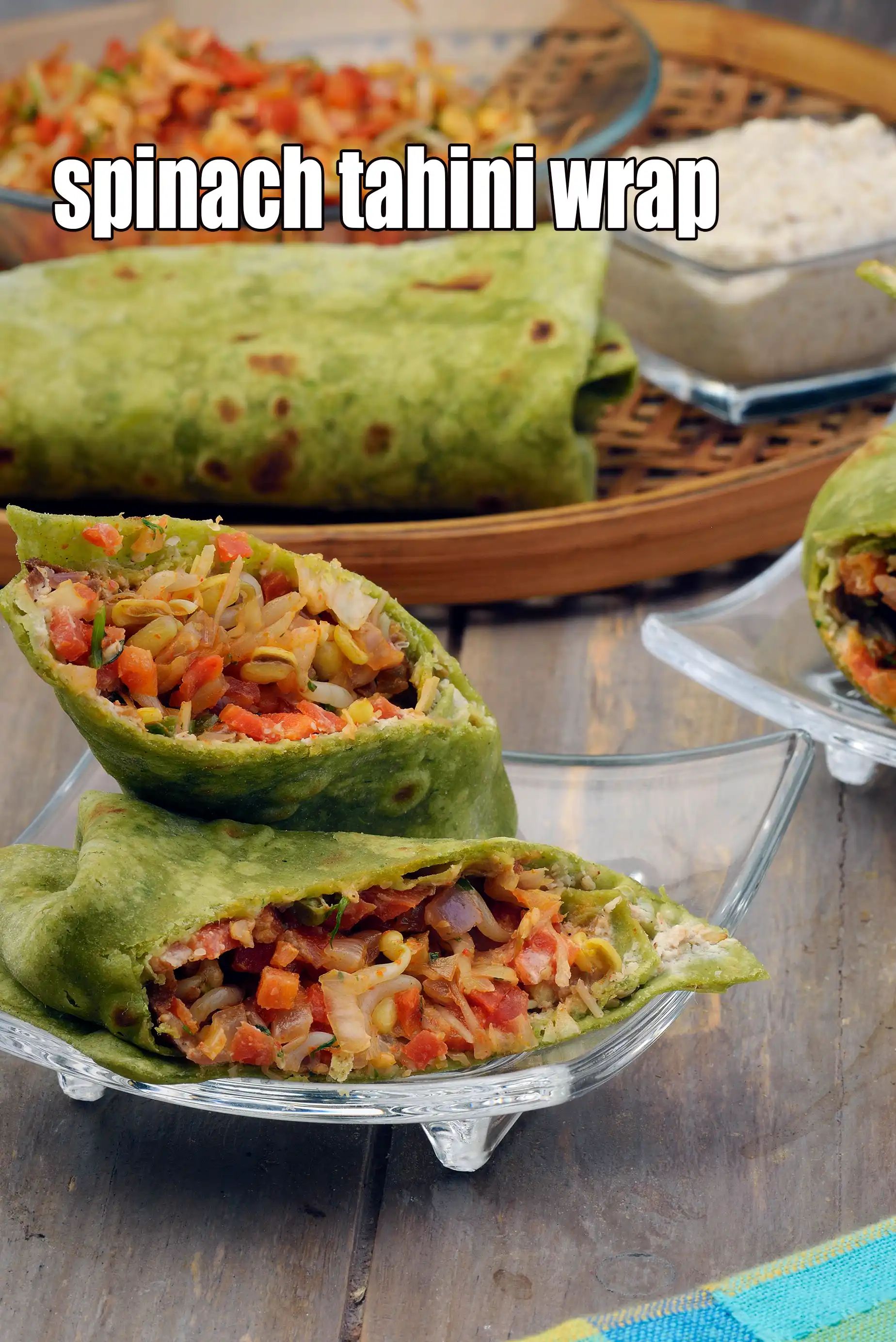 spinach tahini wrap recipe | healthy spinach wrap Indian style  | spinach wrap with tahini spread | healthy spinach roll for diabetes, heart, fatty liver |