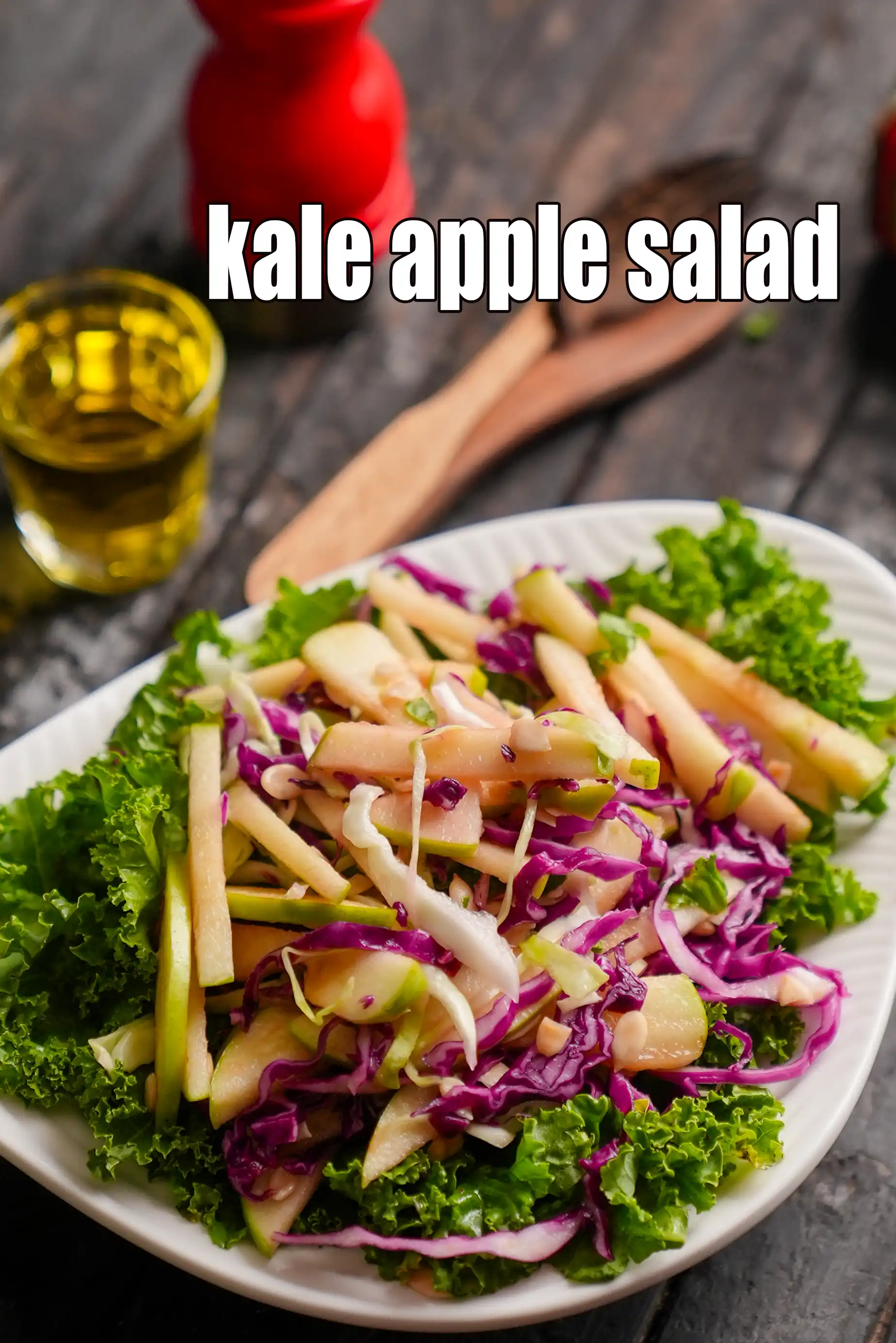 kale apple salad recipe | kale cabbage salad | Indole rich healthy Indian salad |