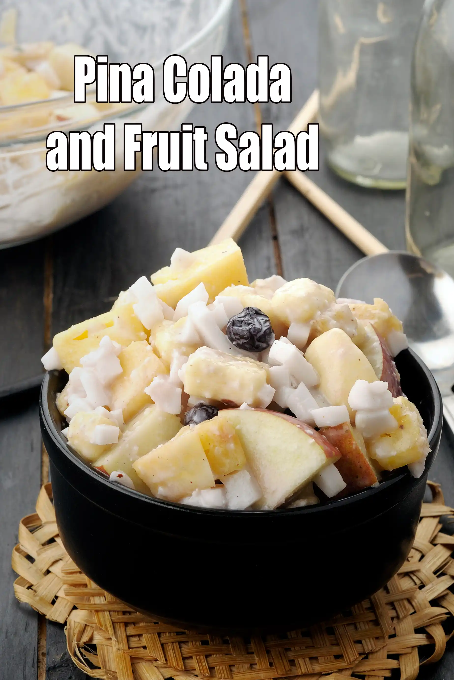 Tropical Coconut Fruit Salad | Indian style Pina Colada Fruit Bowl | Coconut Milk Fruit Medley |