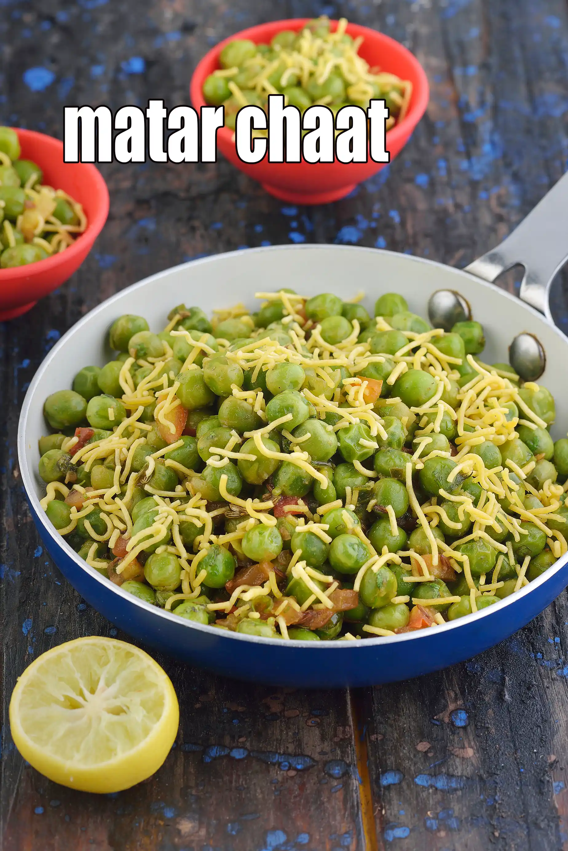 matar chaat recipe | healthy green peas chaat | quick matar chaat | 100 calories snack |