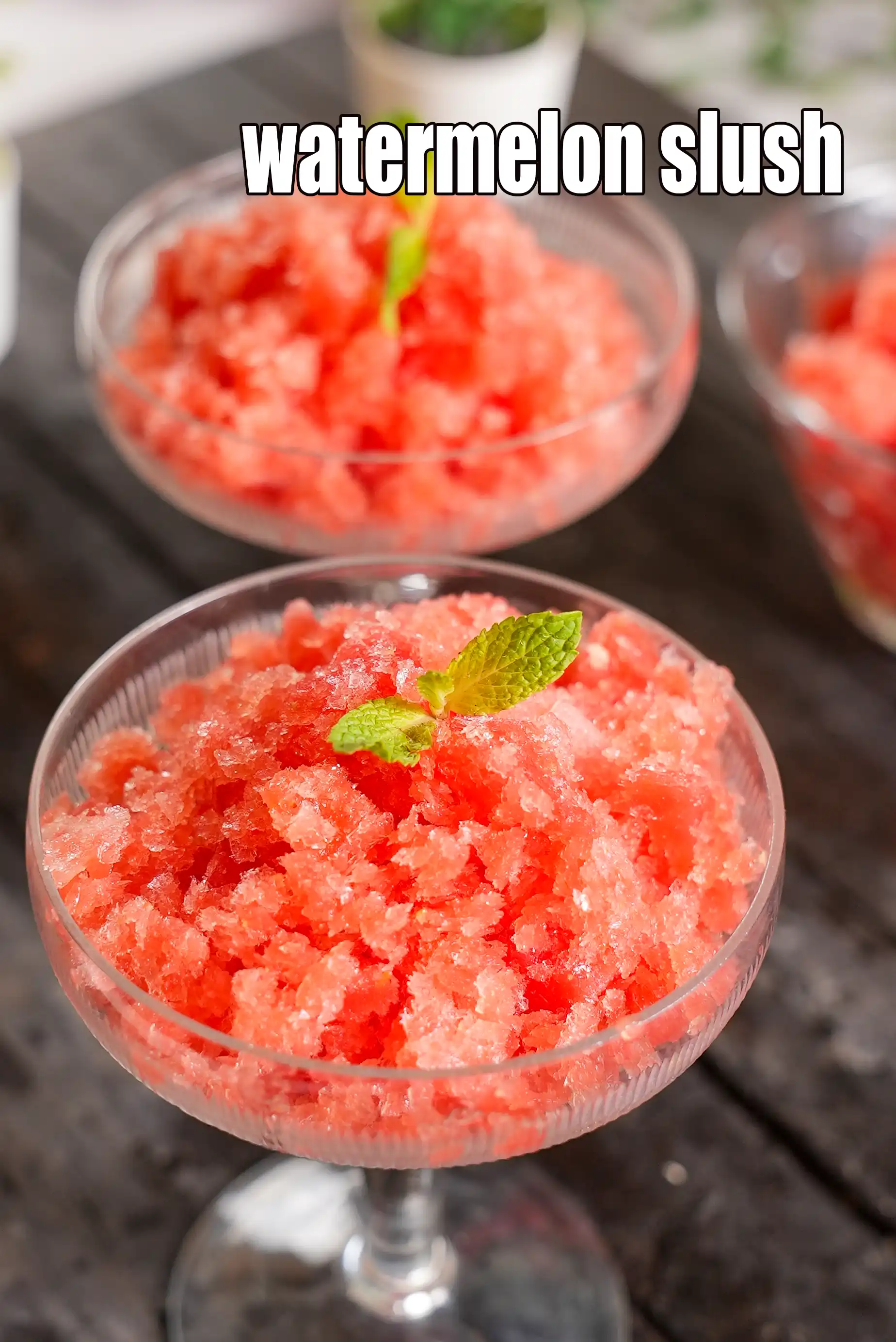 watermelon slush | healthy frozen Indian watermelon summer dessert | 3 ingredient watermelon sorbet |